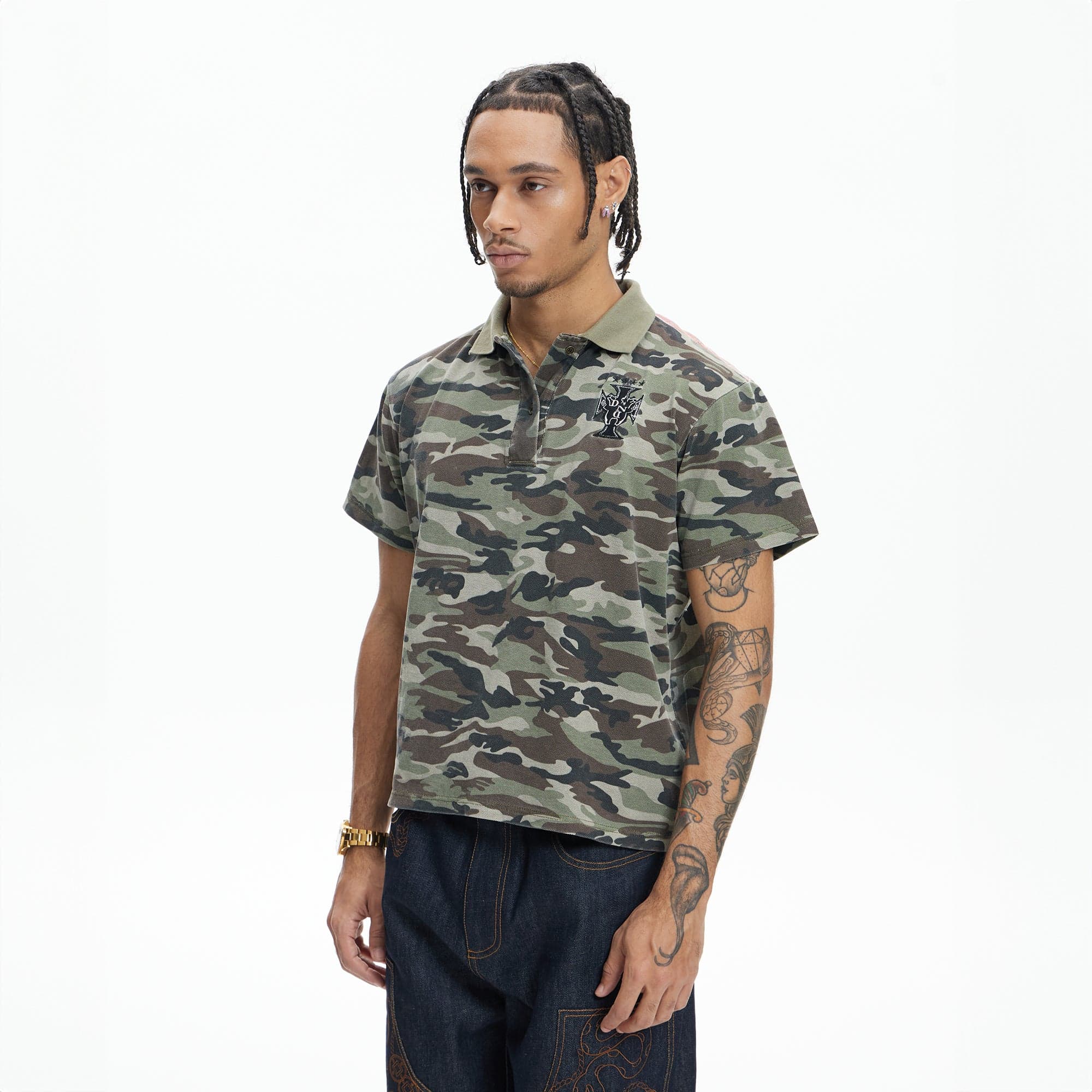 DND4DES Camo Flying Tiger Polo T-Shirt, premium urban and streetwear designers apparel on PROJECTISR.com, DND4DES