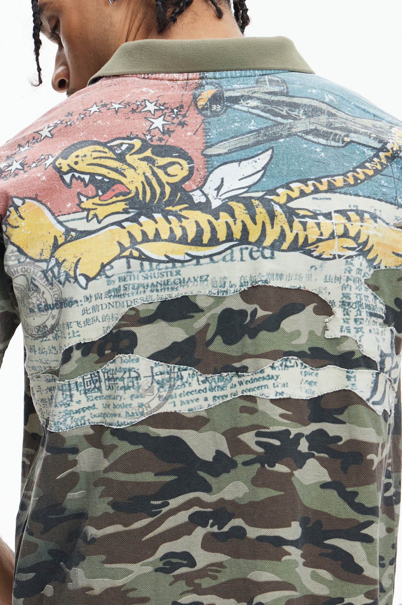 DND4DES Camo Flying Tiger Polo T-Shirt, premium urban and streetwear designers apparel on PROJECTISR.com, DND4DES