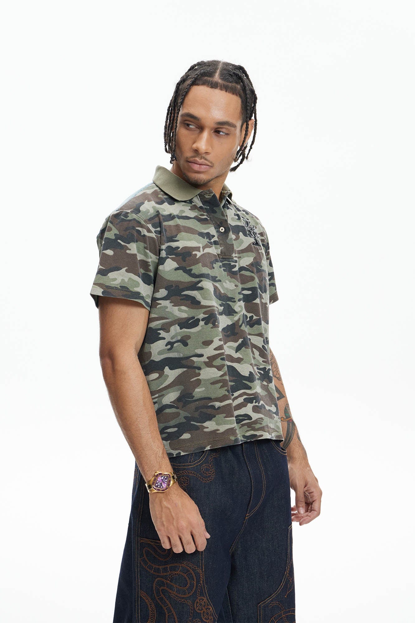 DND4DES Camo Flying Tiger Polo T-Shirt, premium urban and streetwear designers apparel on PROJECTISR.com, DND4DES