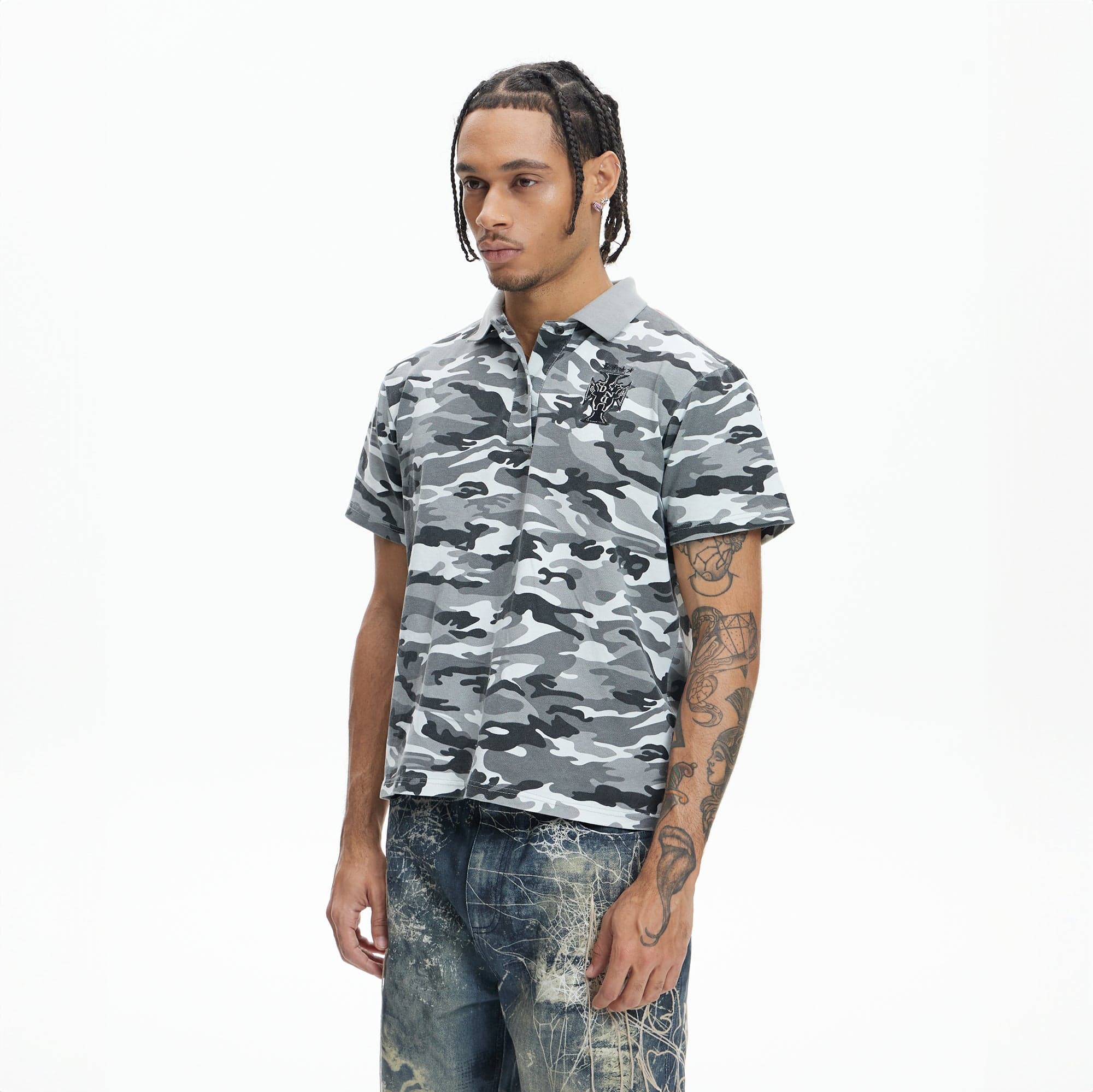 DND4DES Camo Flying Tiger Polo T-Shirt, premium urban and streetwear designers apparel on PROJECTISR.com, DND4DES