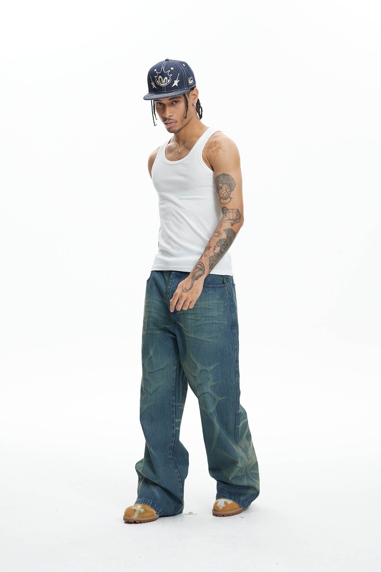 DND4DES Ocean Star Straight-Leg Jeans, premium urban and streetwear designers apparel on PROJECTISR.com, DND4DES