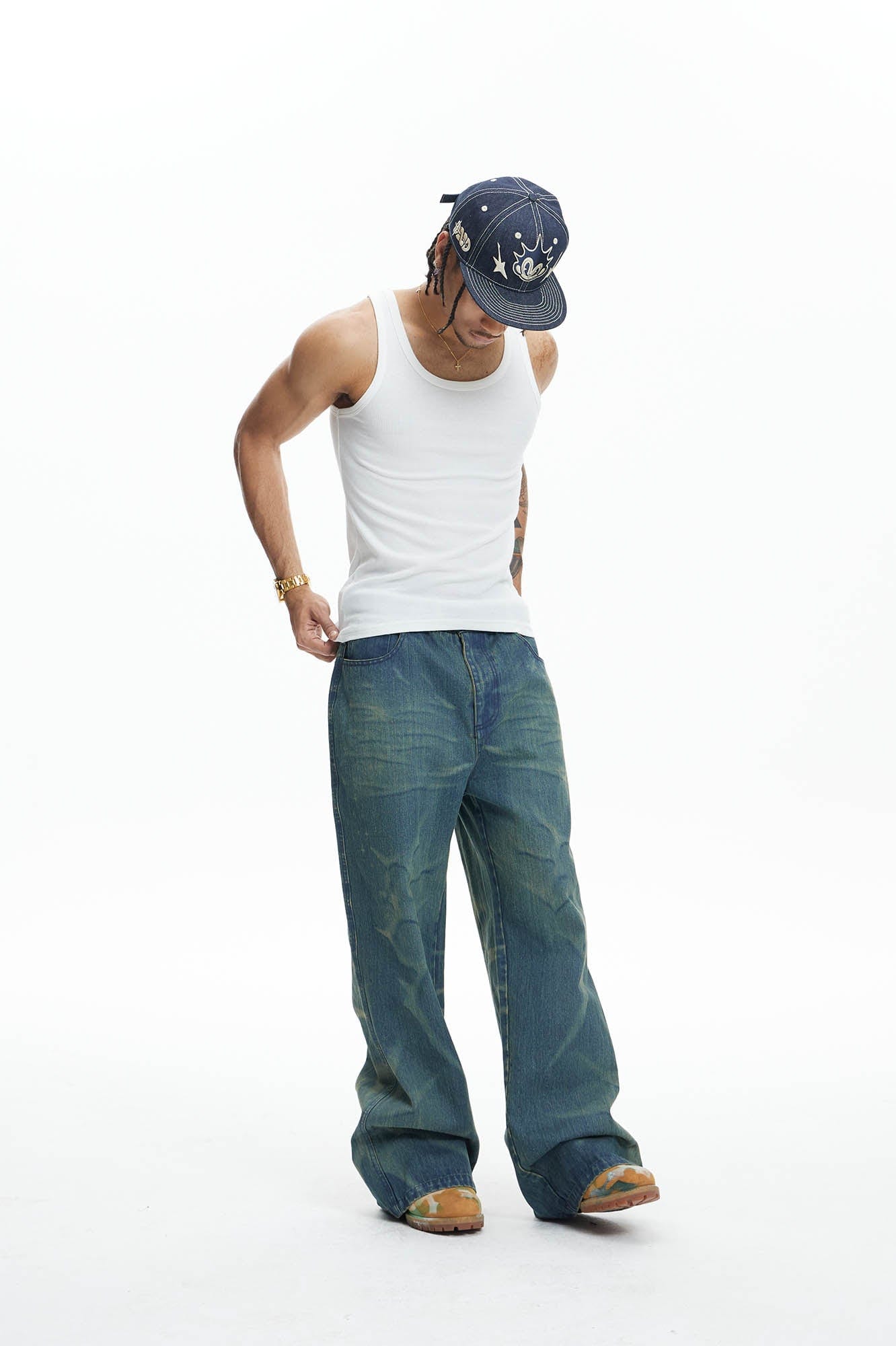 DND4DES Ocean Star Straight-Leg Jeans, premium urban and streetwear designers apparel on PROJECTISR.com, DND4DES