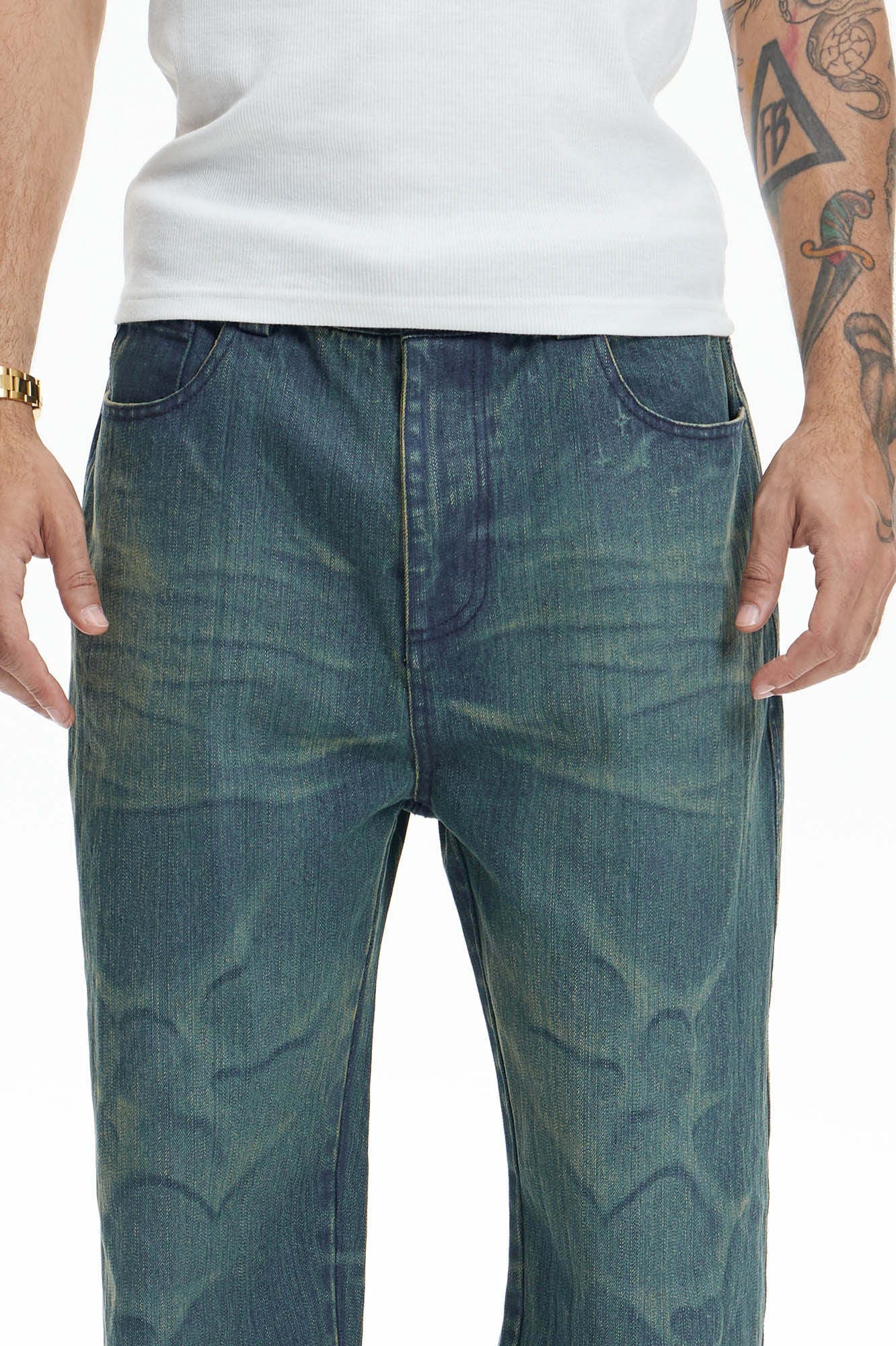 DND4DES Ocean Star Straight-Leg Jeans, premium urban and streetwear designers apparel on PROJECTISR.com, DND4DES