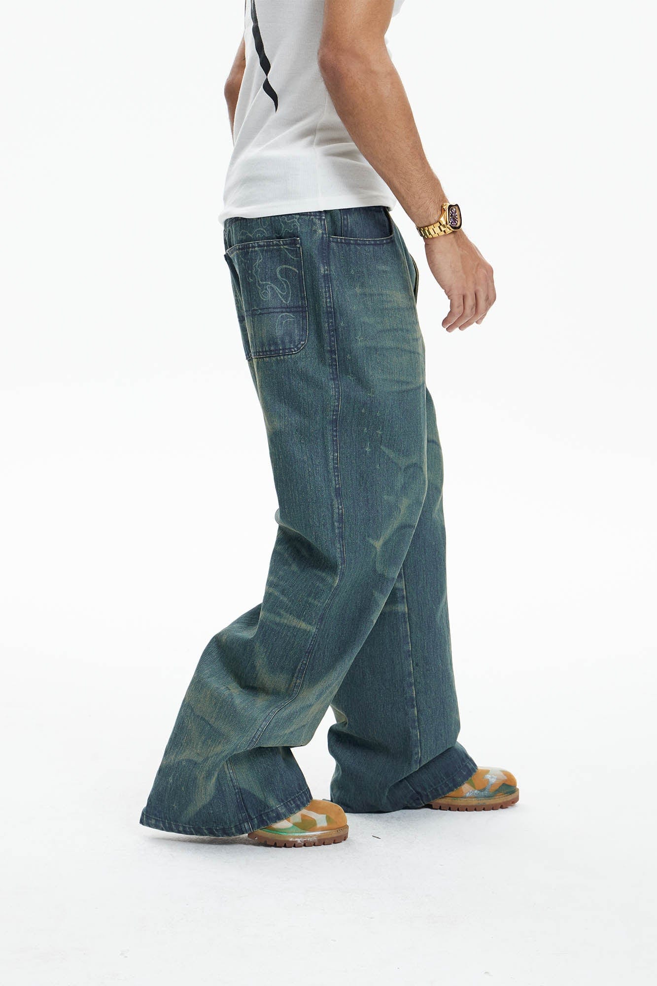 DND4DES Ocean Star Straight-Leg Jeans, premium urban and streetwear designers apparel on PROJECTISR.com, DND4DES