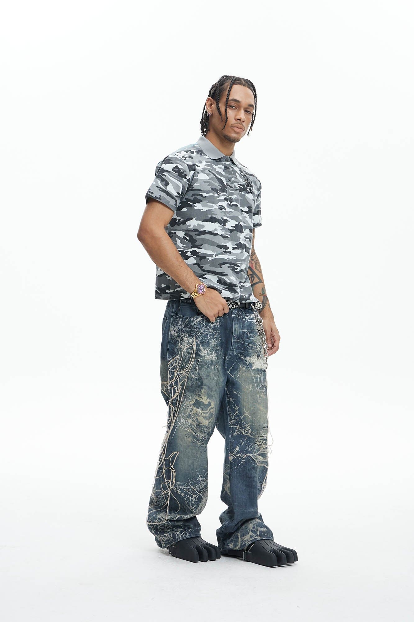 DND4DES Camo Flying Tiger Polo T-Shirt, premium urban and streetwear designers apparel on PROJECTISR.com, DND4DES