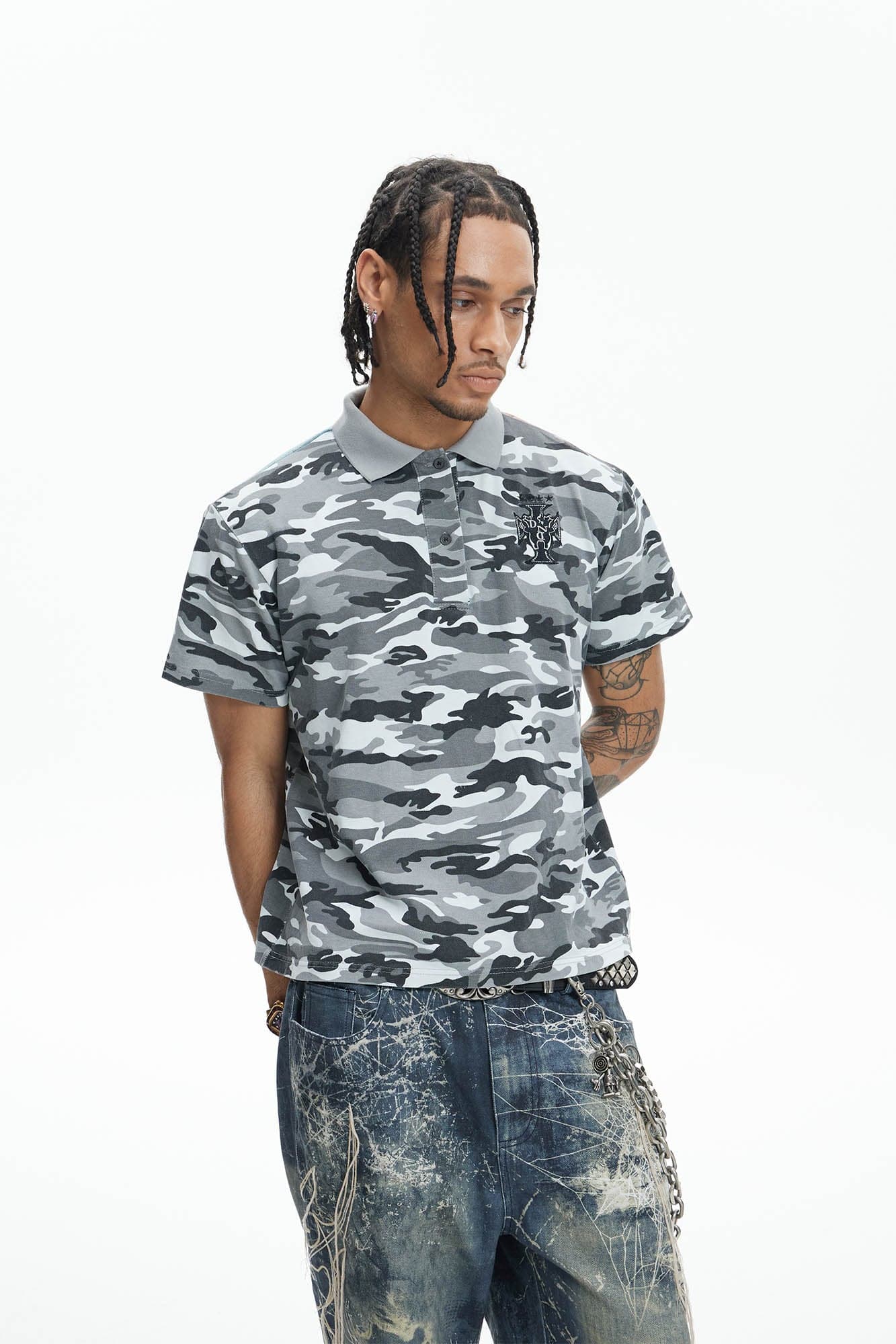 DND4DES Camo Flying Tiger Polo T-Shirt, premium urban and streetwear designers apparel on PROJECTISR.com, DND4DES