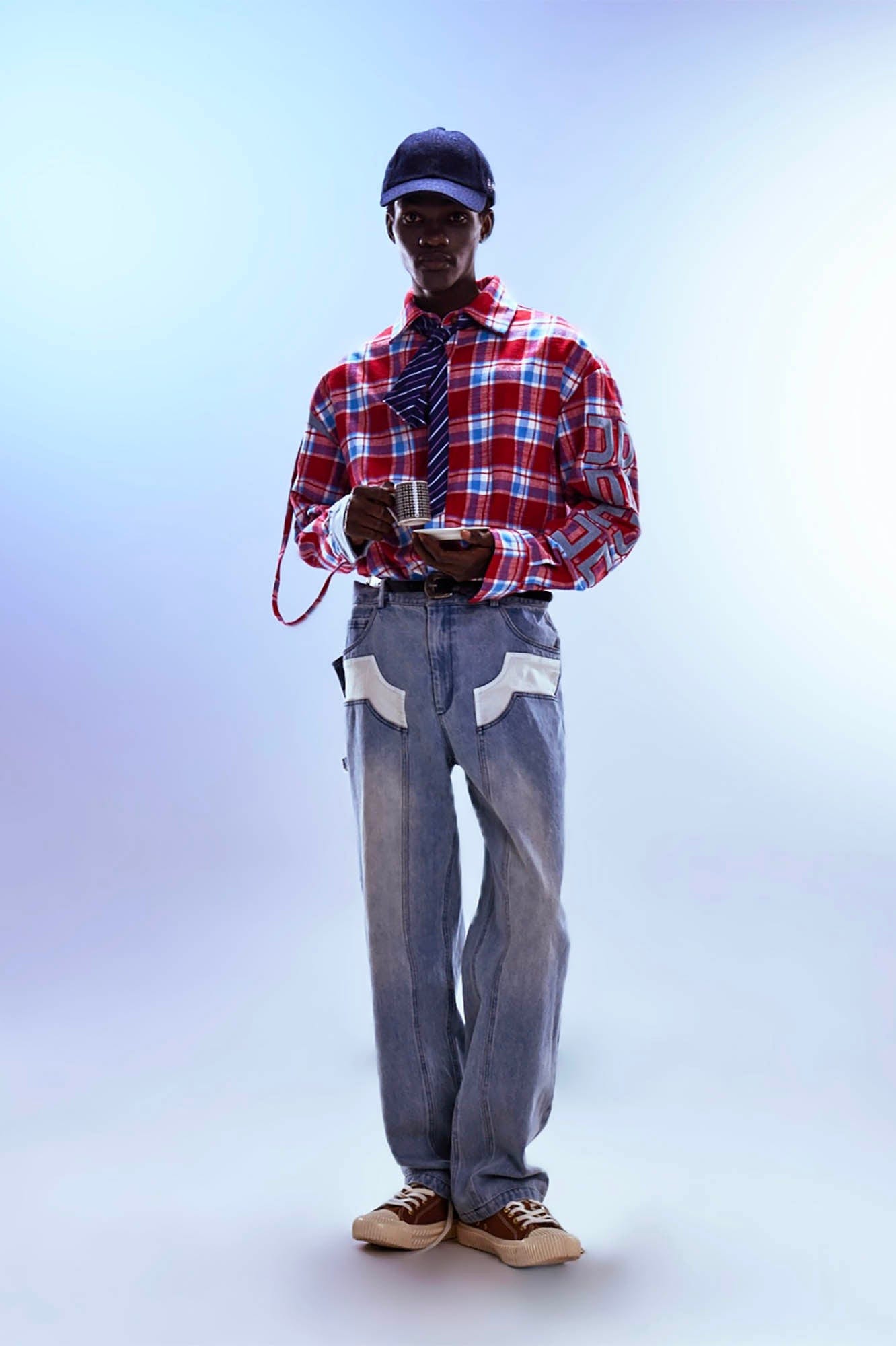 REDH Retro Plaid Patchwork Shirt, premium urban and streetwear designers apparel on PROJECTISR.com, REDH