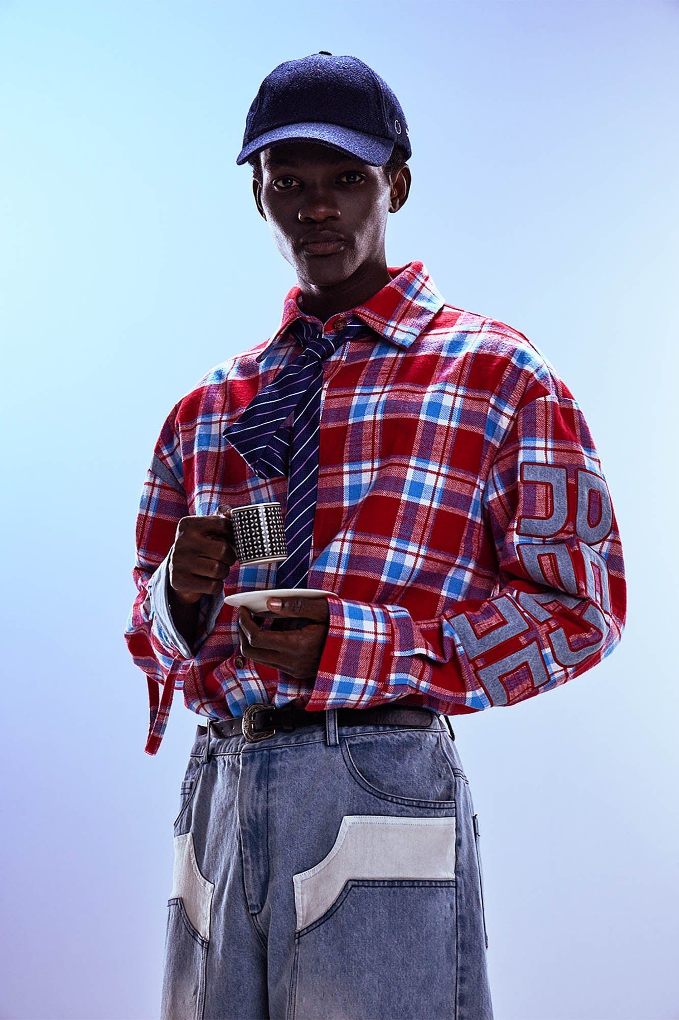 REDH Retro Plaid Patchwork Shirt, premium urban and streetwear designers apparel on PROJECTISR.com, REDH