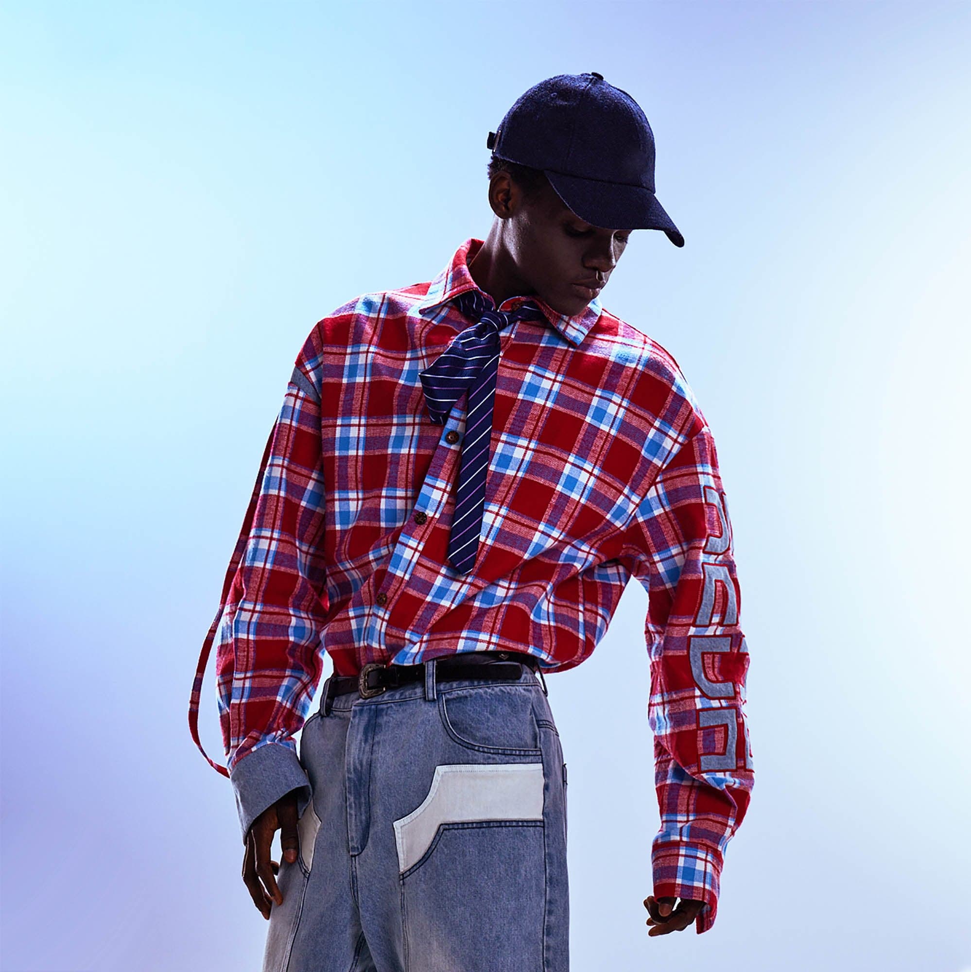 REDH Retro Plaid Patchwork Shirt, premium urban and streetwear designers apparel on PROJECTISR.com, REDH