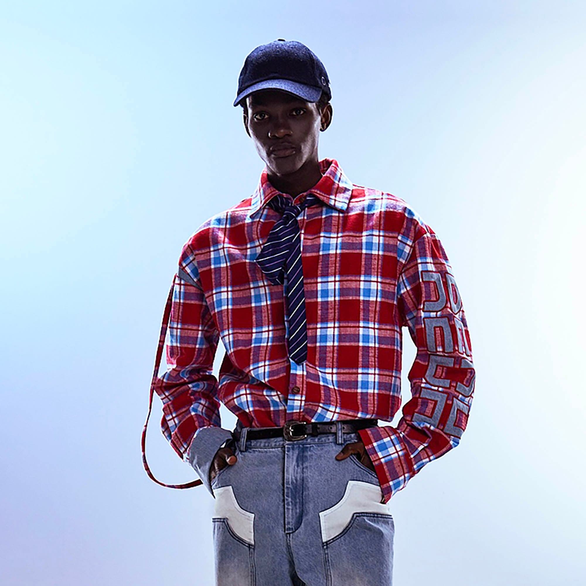 REDH Retro Plaid Patchwork Shirt, premium urban and streetwear designers apparel on PROJECTISR.com, REDH