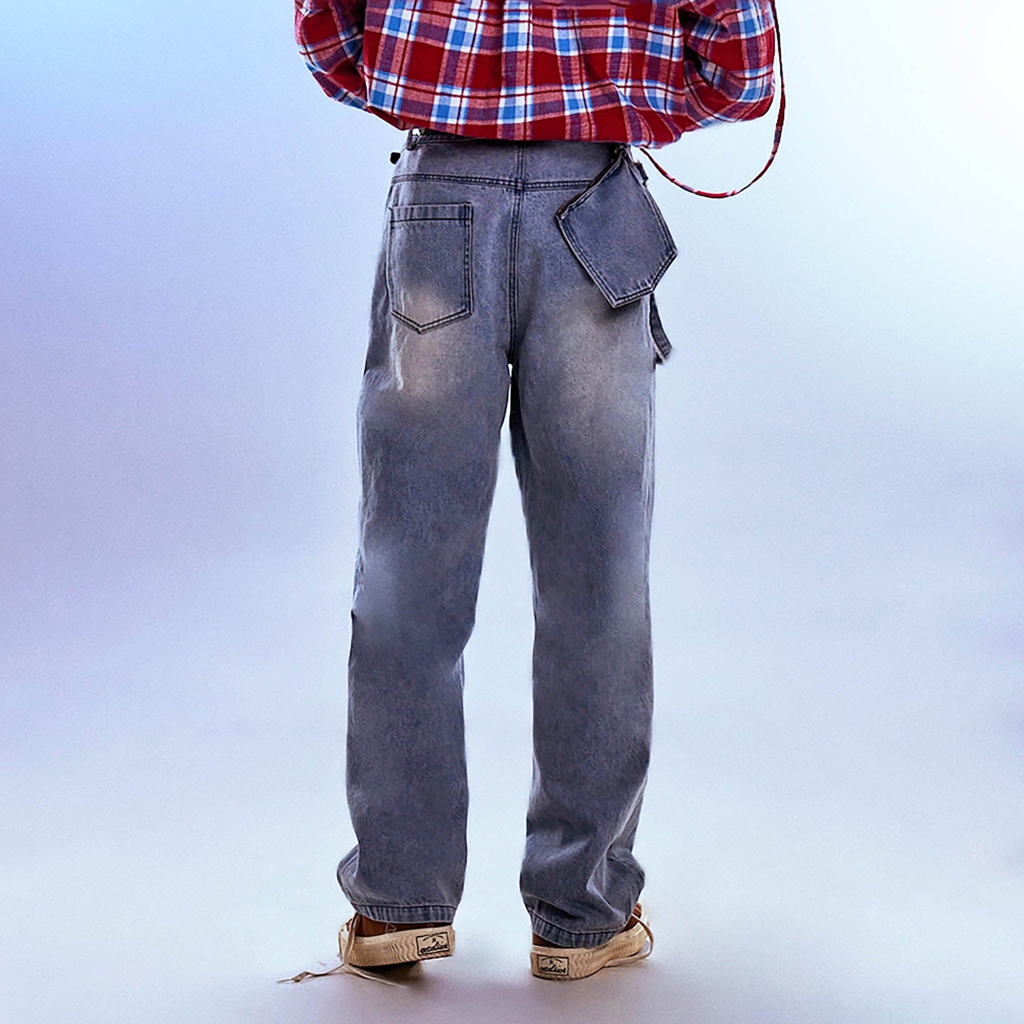 REDH Patch Washed Straight-Leg Jeans, premium urban and streetwear designers apparel on PROJECTISR.com, REDH