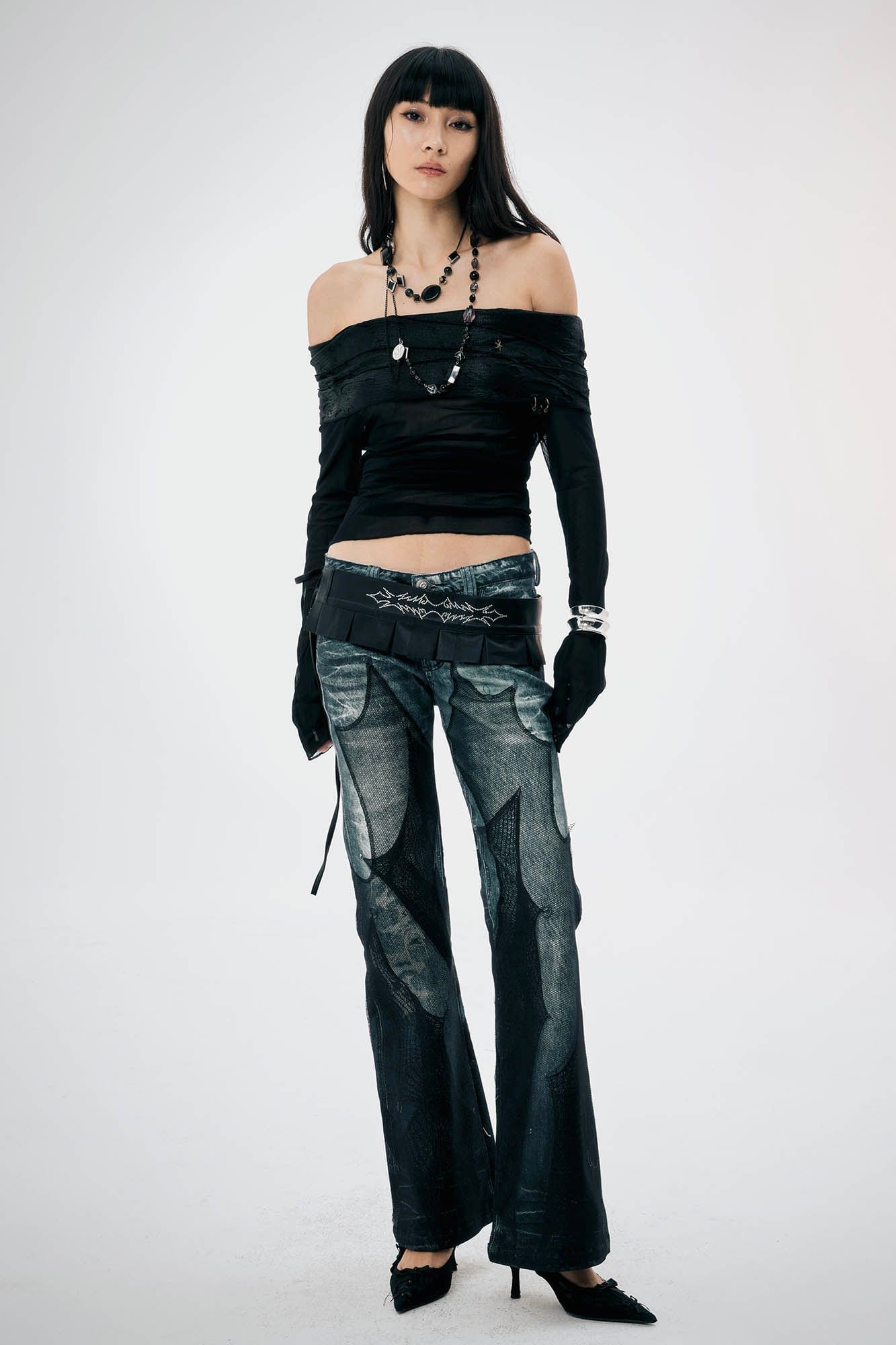 DND4DES×Faychui Diamond Pleated Lace-Up Belt, premium urban and streetwear designers apparel on PROJECTISR.com, DND4DES