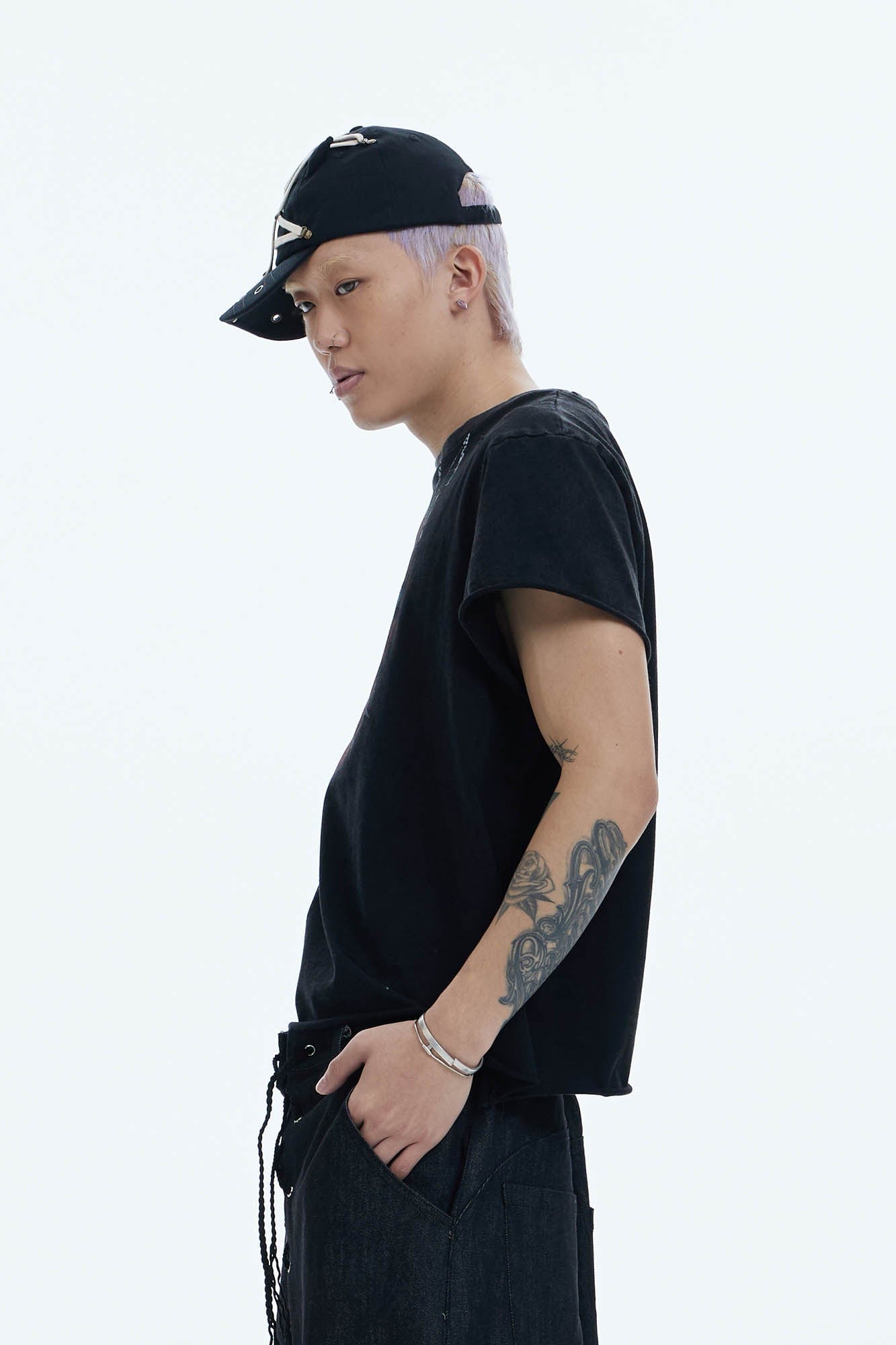 DND4DES Punk Fanged Lips Distressed Tee, premium urban and streetwear designers apparel on PROJECTISR.com, DND4DES