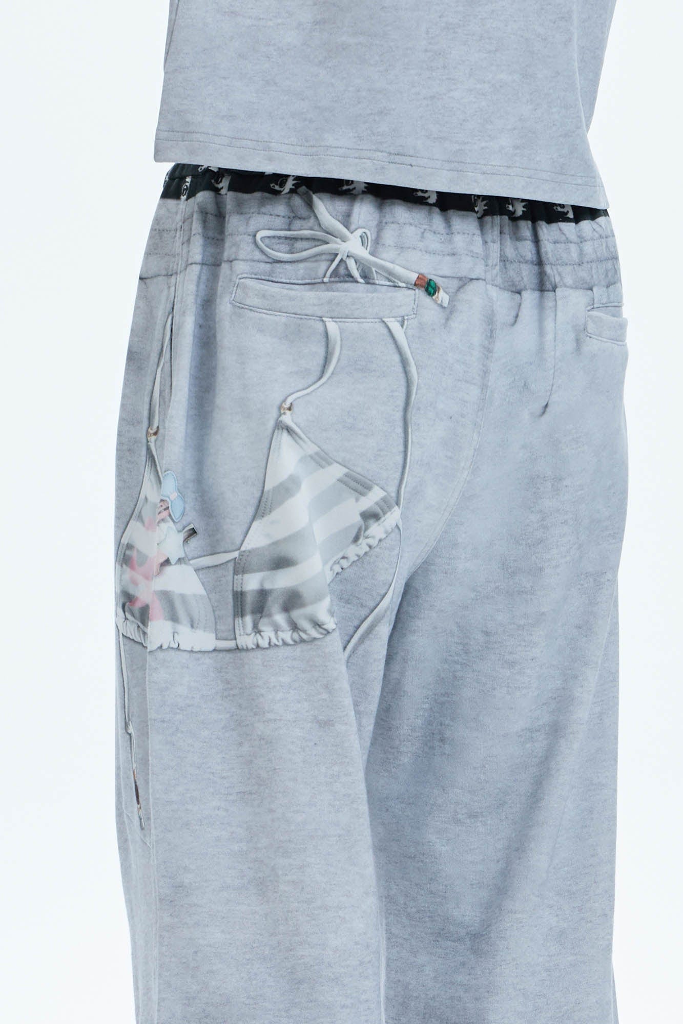 DND4DES Doll Charm Graphic Double-Waist Sweatpants, premium urban and streetwear designers apparel on PROJECTISR.com, DND4DES