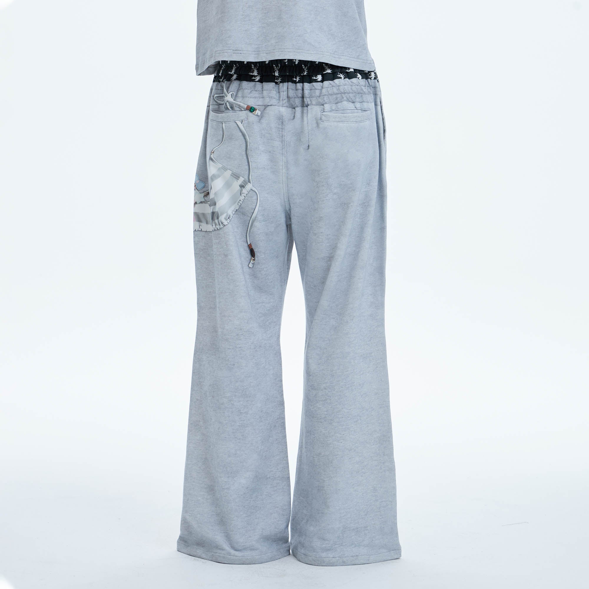 DND4DES Doll Charm Graphic Double-Waist Sweatpants, premium urban and streetwear designers apparel on PROJECTISR.com, DND4DES