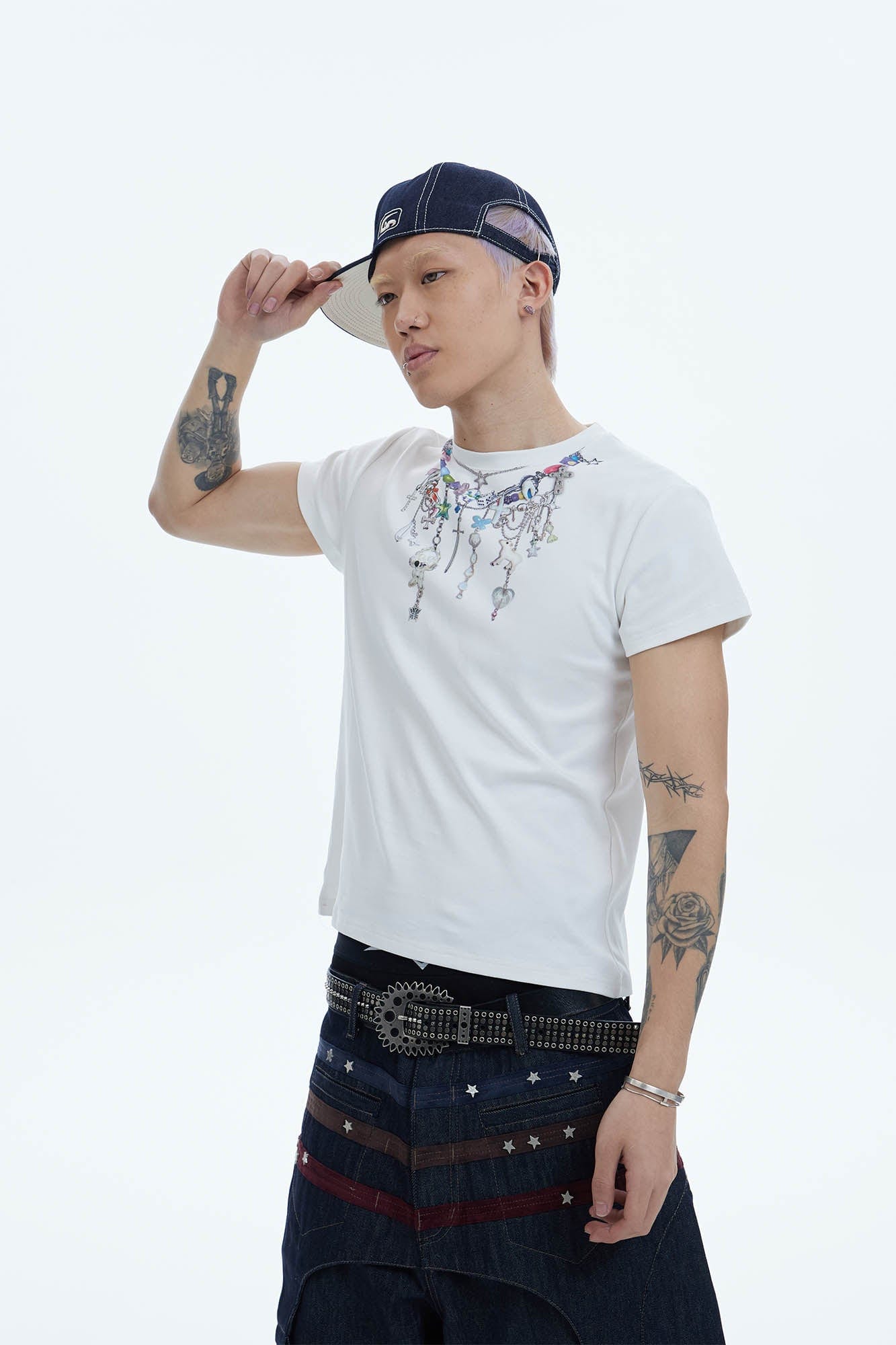 DND4DES Layered-Chain Graphic T-Shirt