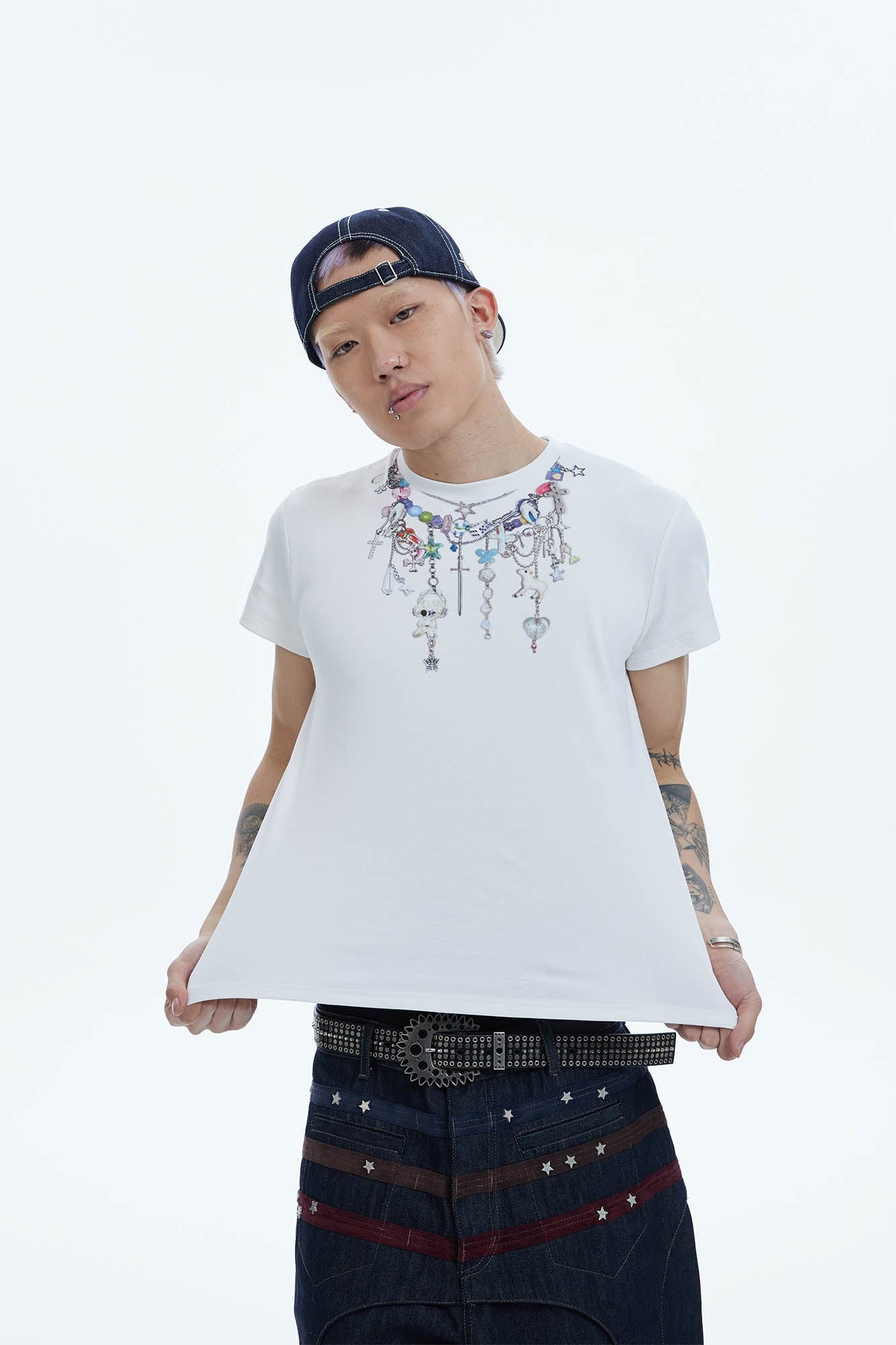 DND4DES Layered-Chain Graphic T-Shirt