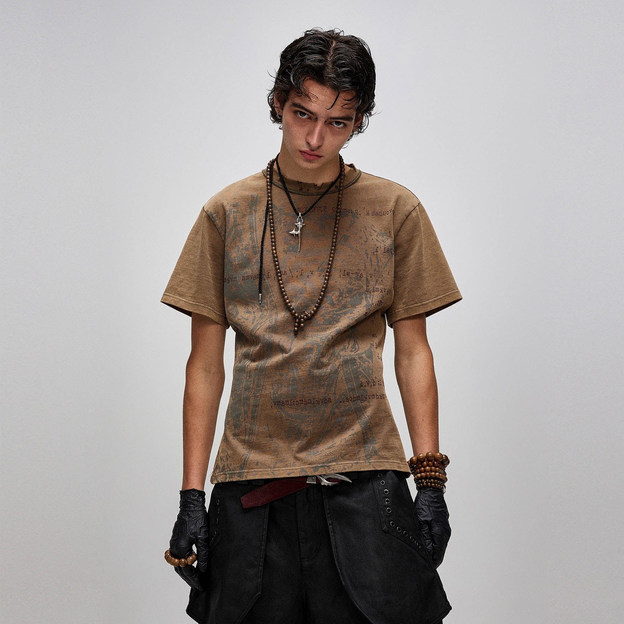 FLYERRER X-Silhouette Distressed Graphic T-Shirt