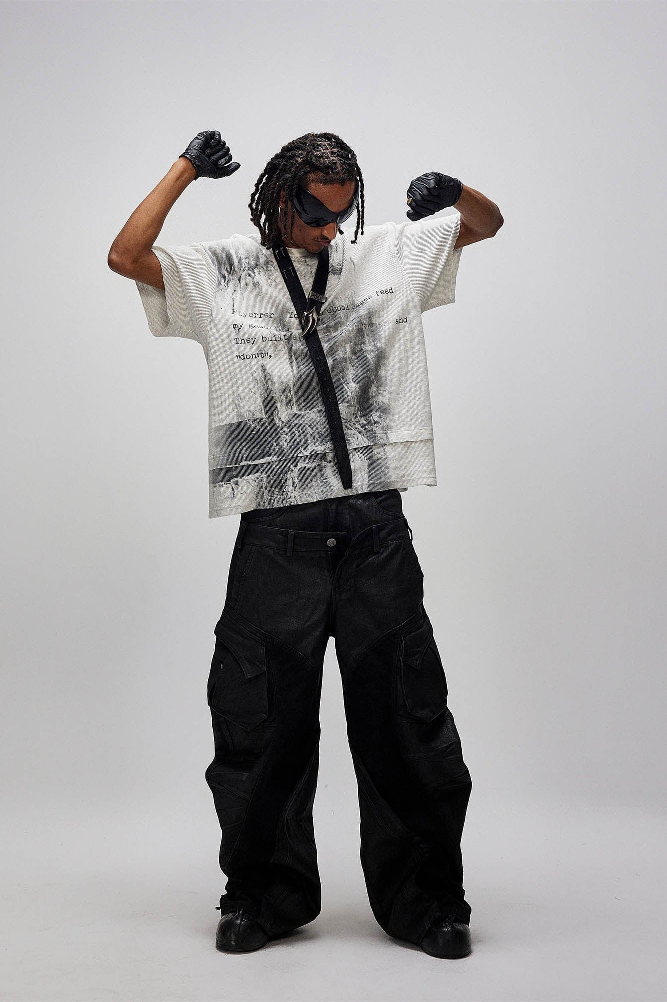 FLYERRER Dual-Waist Waxed Arc-Spliced Cargo Pants, premium urban and streetwear designers apparel on PROJECTISR.com, FLYERRER