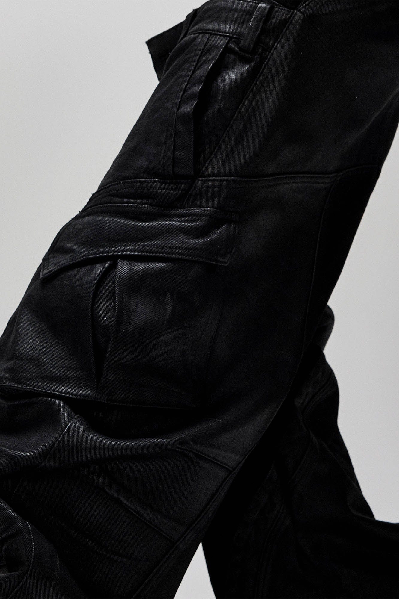 FLYERRER Dual-Waist Waxed Arc-Spliced Cargo Pants, premium urban and streetwear designers apparel on PROJECTISR.com, FLYERRER