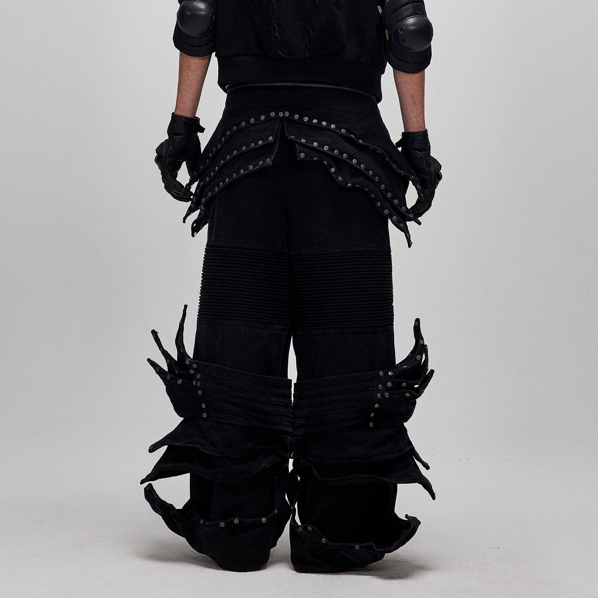 FLYERRER Detachable Studded Armor-Layered Cargo Pants, premium urban and streetwear designers apparel on PROJECTISR.com, FLYERRER