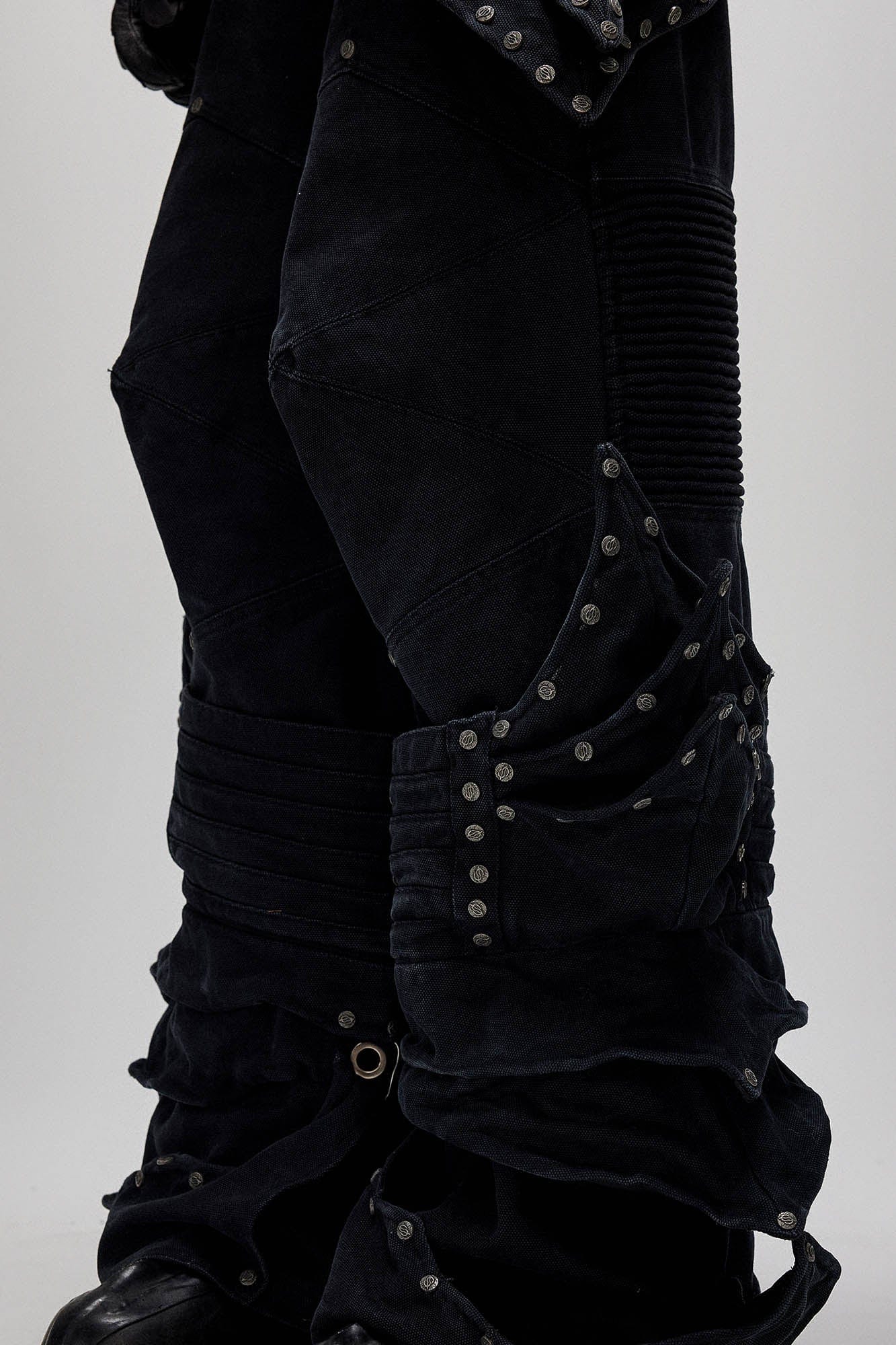 FLYERRER Detachable Studded Armor-Layered Cargo Pants, premium urban and streetwear designers apparel on PROJECTISR.com, FLYERRER