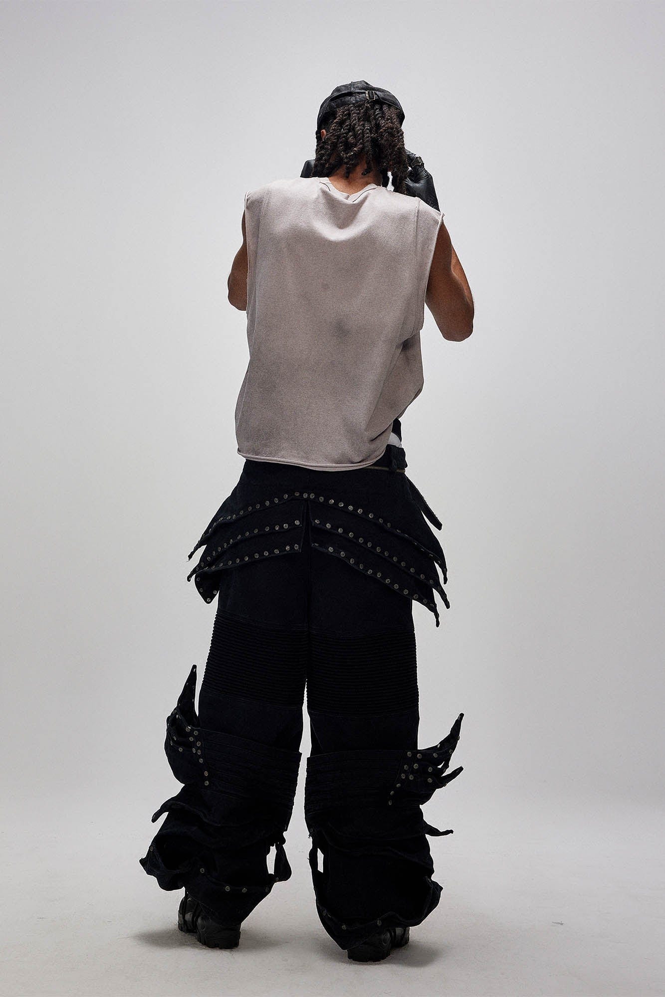 FLYERRER Detachable Studded Armor-Layered Cargo Pants, premium urban and streetwear designers apparel on PROJECTISR.com, FLYERRER