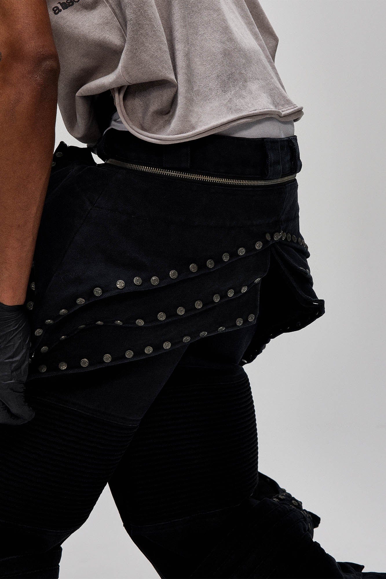 FLYERRER Detachable Studded Armor-Layered Cargo Pants, premium urban and streetwear designers apparel on PROJECTISR.com, FLYERRER