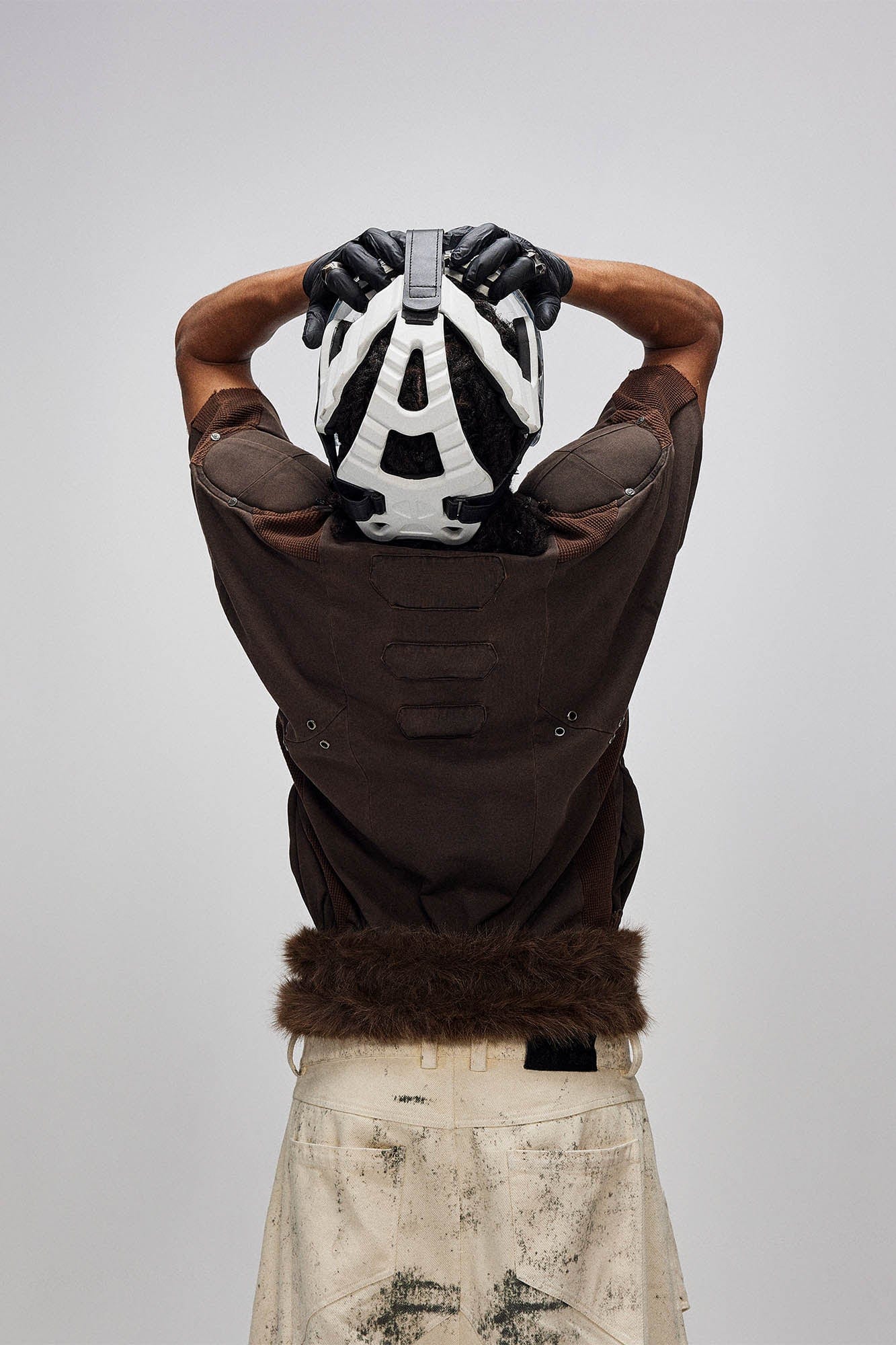 FLYERRER X-Silhouette Spliced Padded Shoulder T-Shirt, premium urban and streetwear designers apparel on PROJECTISR.com, FLYERRER