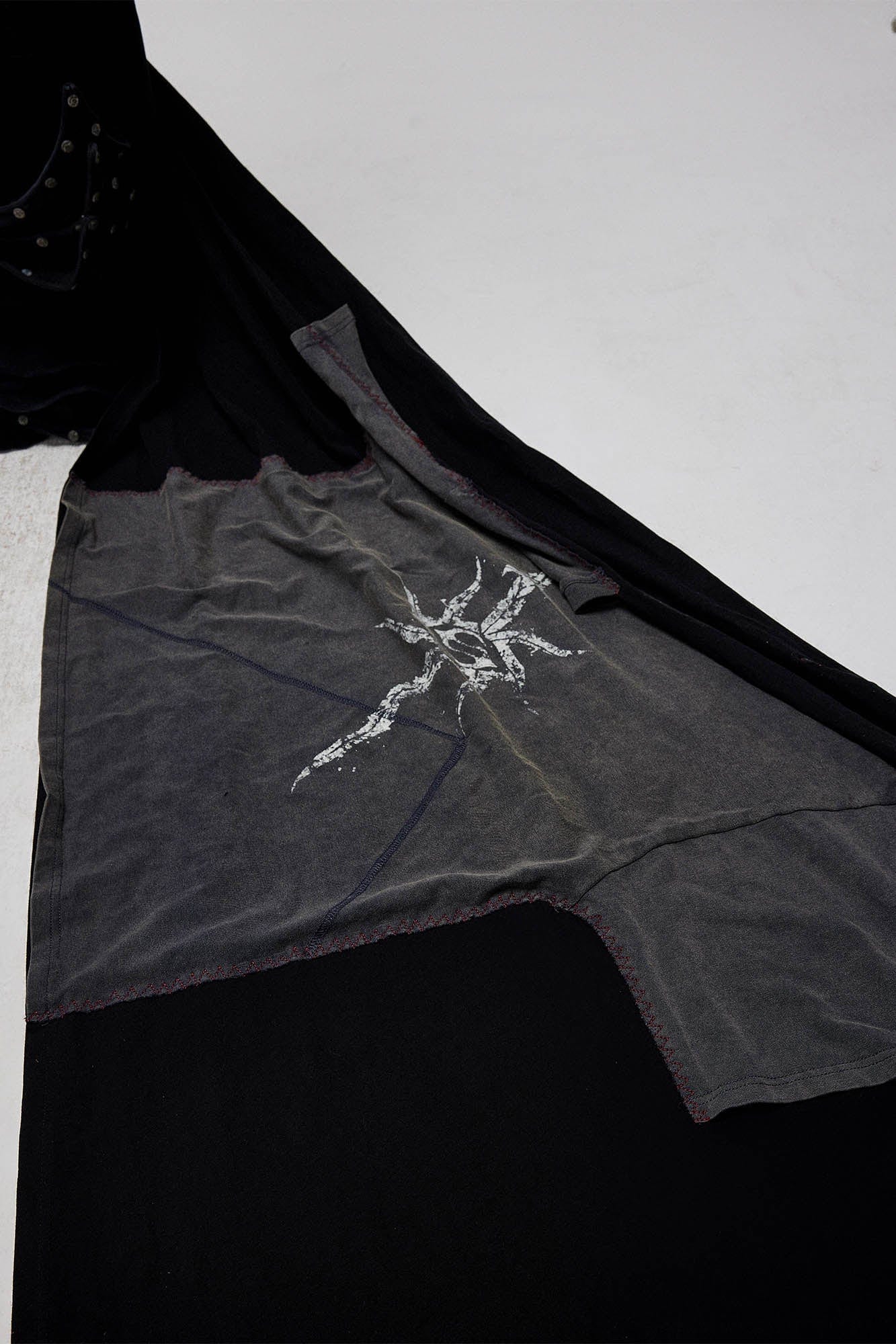 FLYERRER Asymmetrical Twin-Layer Draped T-Shirt, premium urban and streetwear designers apparel on PROJECTISR.com, FLYERRER