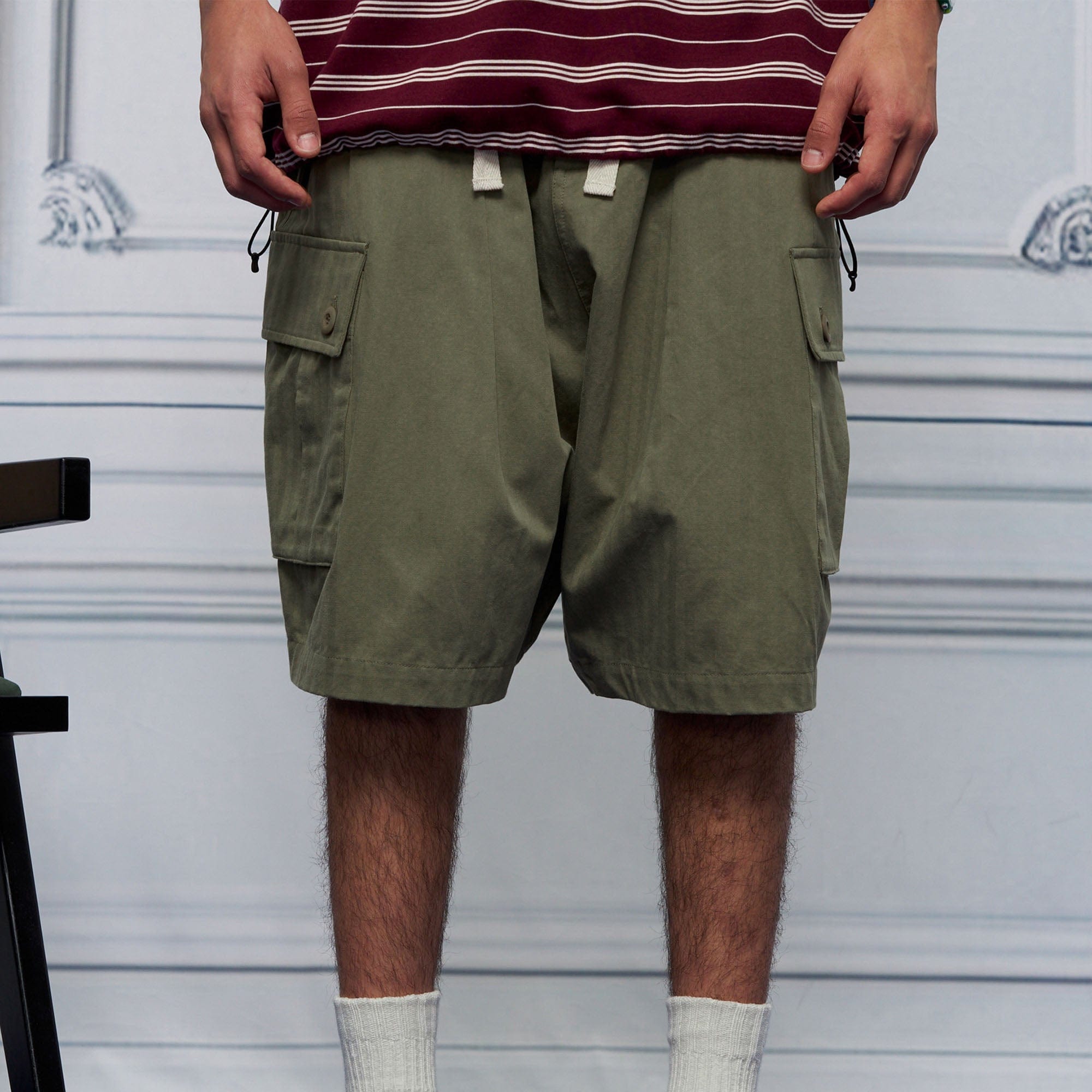 UNLIMITED MOTE Multi-Pocket Drawstring Cargo Shorts, premium urban and streetwear designers apparel on PROJECTISR.com, UNLIMITED MOTE
