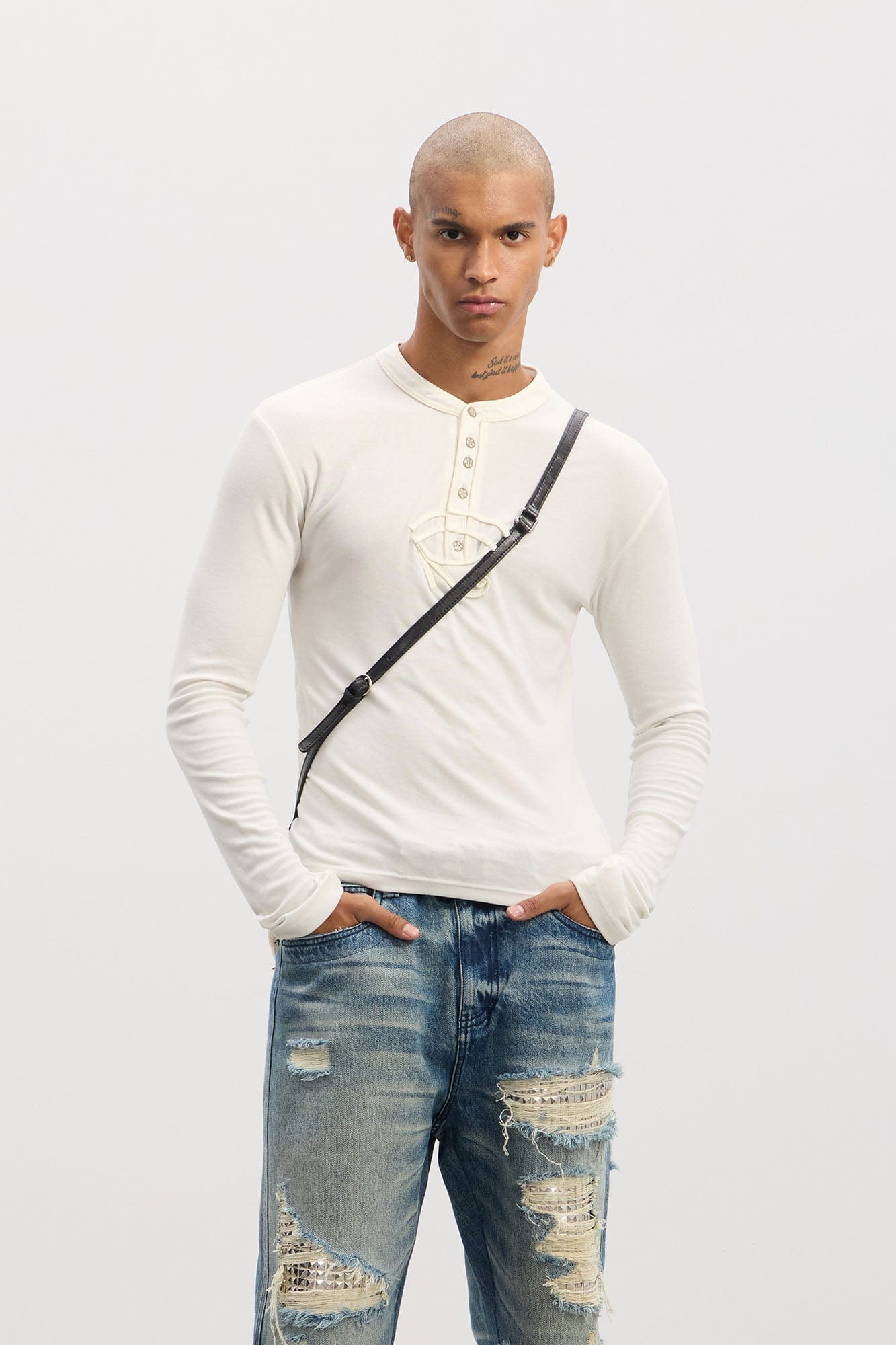 DND4DES Eye of Horus Henley Long-Sleeve Tee, premium urban and streetwear designers apparel on PROJECTISR.com, DND4DES