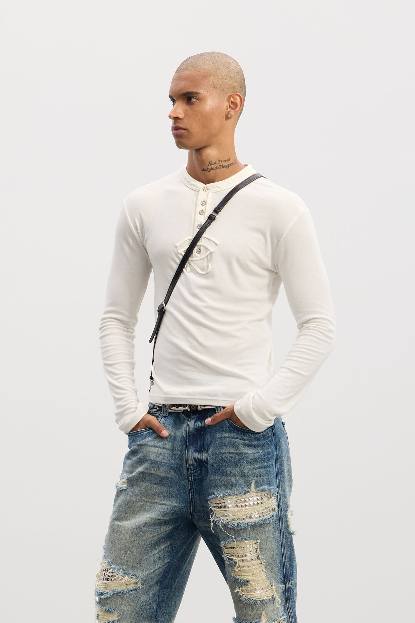 DND4DES Eye of Horus Henley Long-Sleeve Tee, premium urban and streetwear designers apparel on PROJECTISR.com, DND4DES