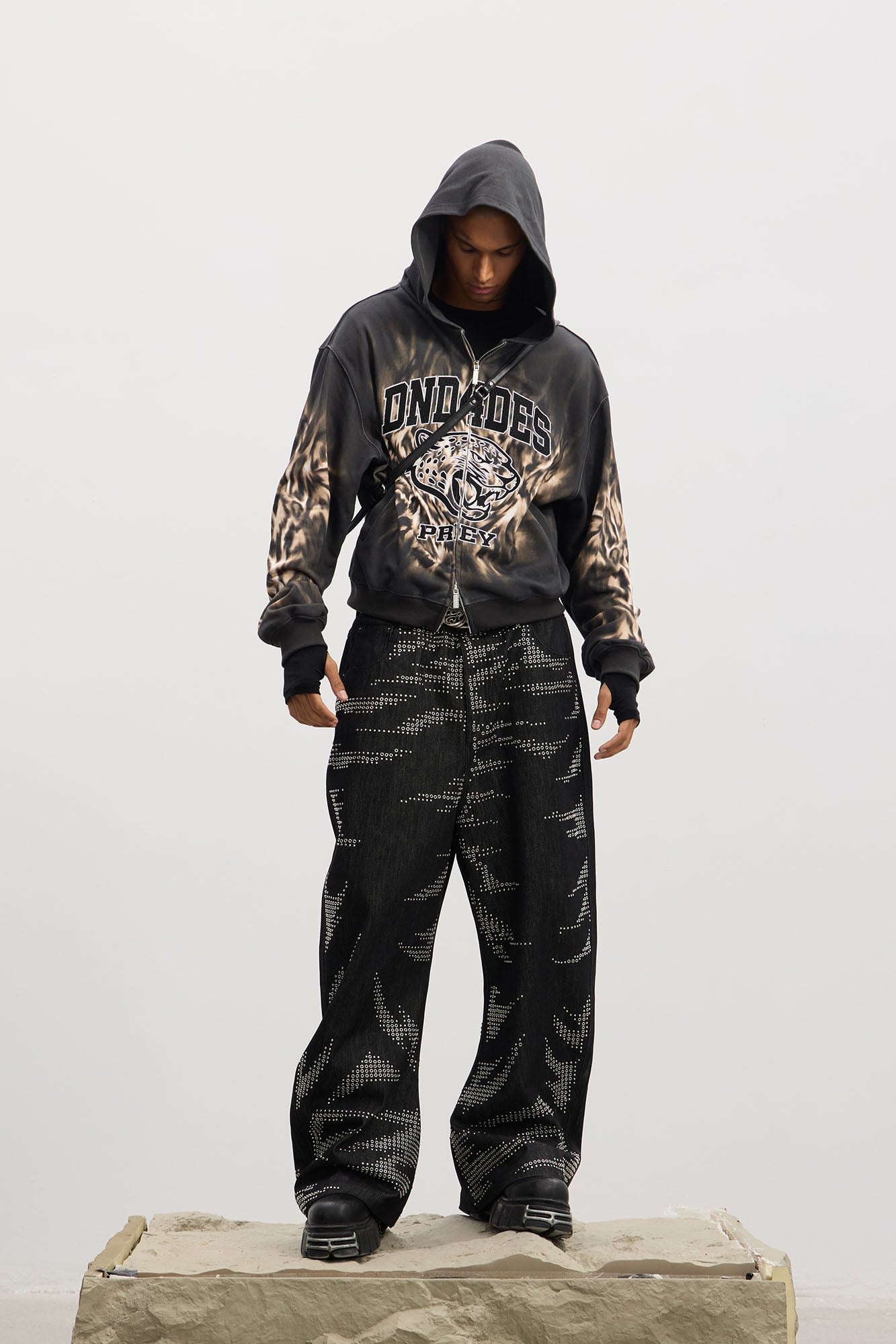 DND4DES Tiger Embroidered Zip-Up Hoodie, premium urban and streetwear designers apparel on PROJECTISR.com, DND4DES