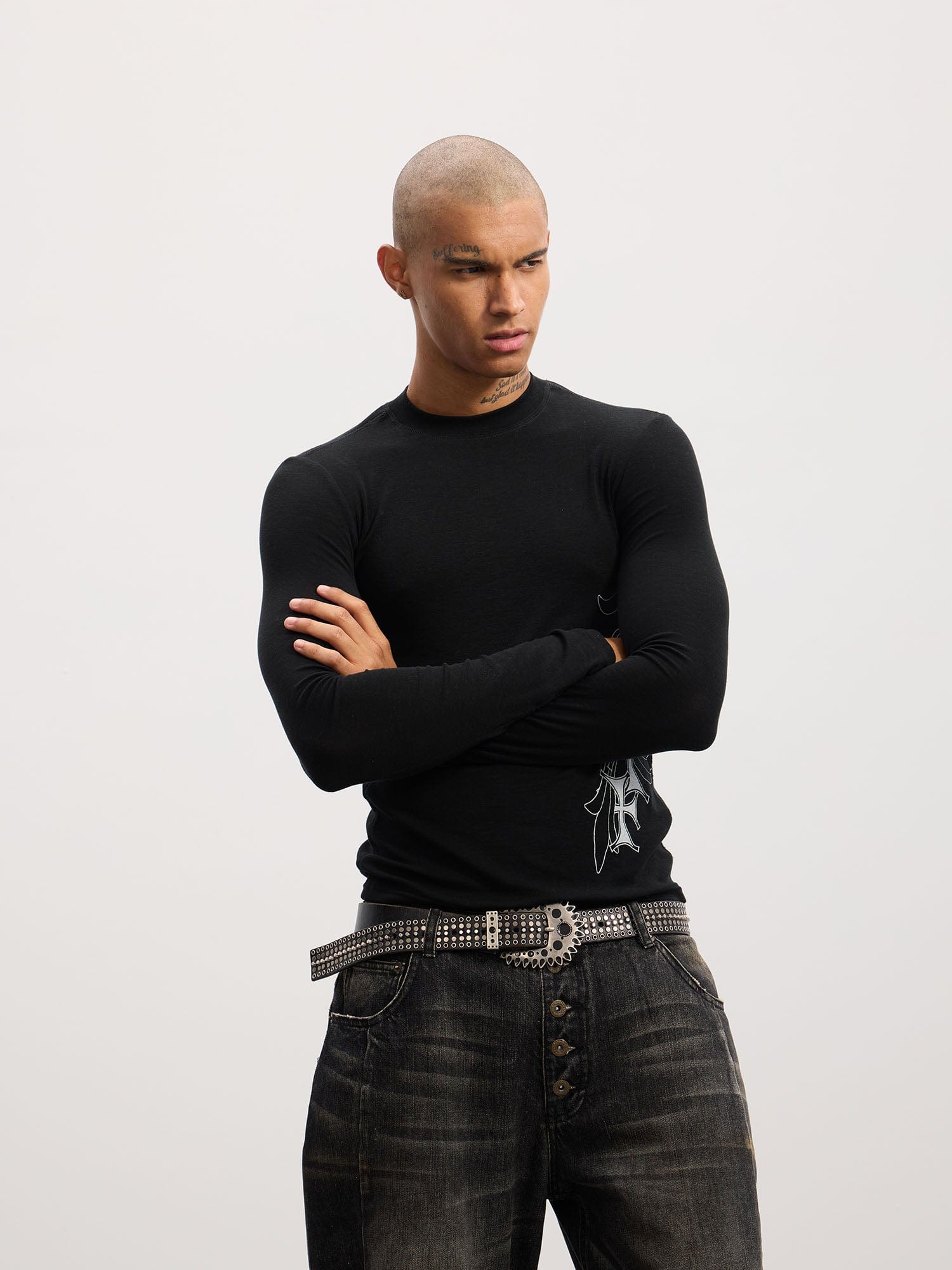 DND4DES Cross Vine Slim Long-Sleeve Tee, premium urban and streetwear designers apparel on PROJECTISR.com, DND4DES