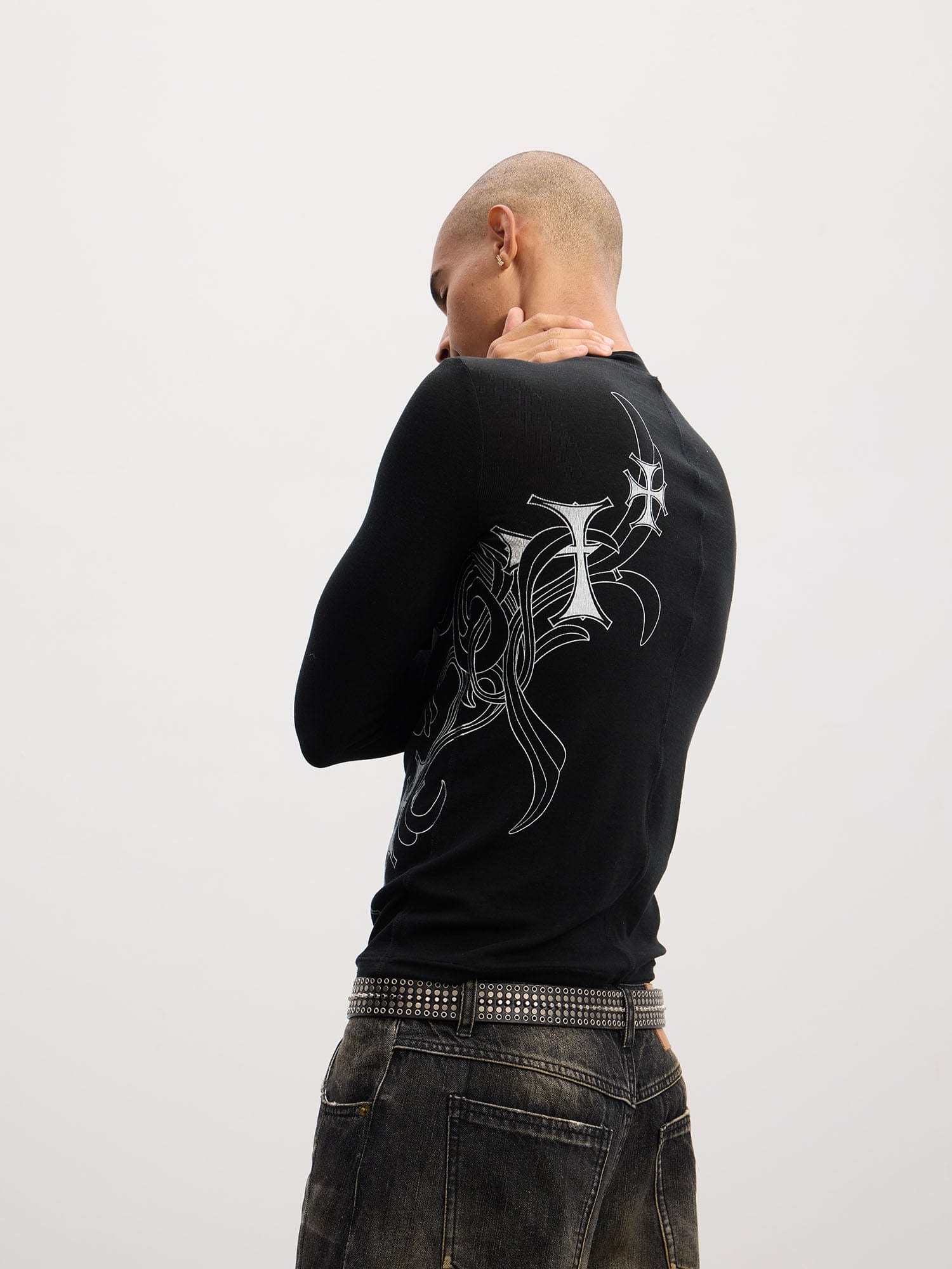 DND4DES Cross Vine Slim Long-Sleeve Tee, premium urban and streetwear designers apparel on PROJECTISR.com, DND4DES