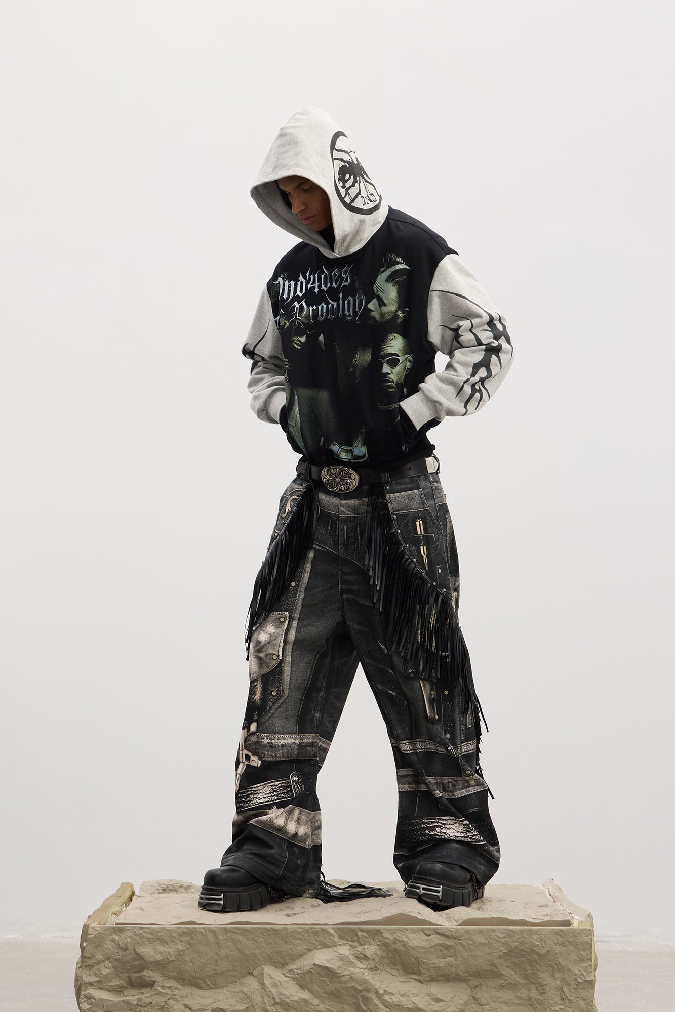 DND4DES Rockstar Full-Print Contrast Hoodie, premium urban and streetwear designers apparel on PROJECTISR.com, DND4DES