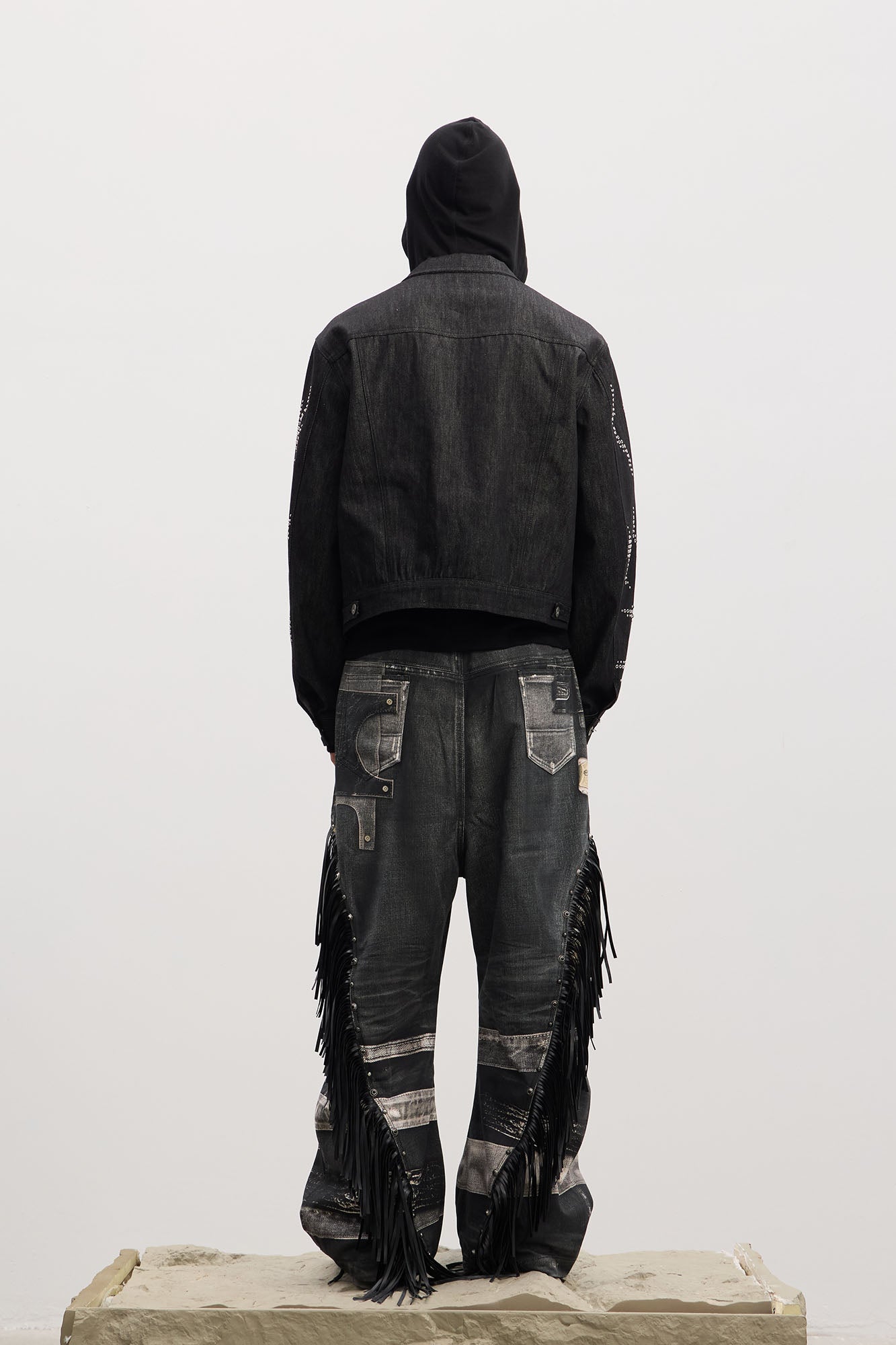 DND4DES Fringe Full-Print Baggy Jeans