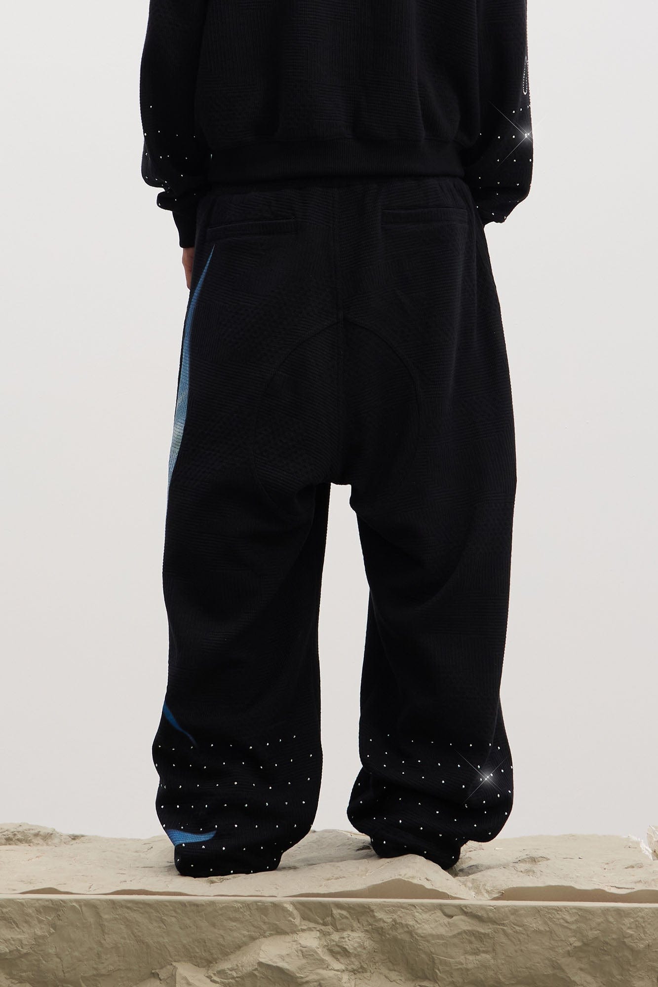 DND4DES Virgin Mary Graphic Rhinestone Sweatpants, premium urban and streetwear designers apparel on PROJECTISR.com, DND4DES