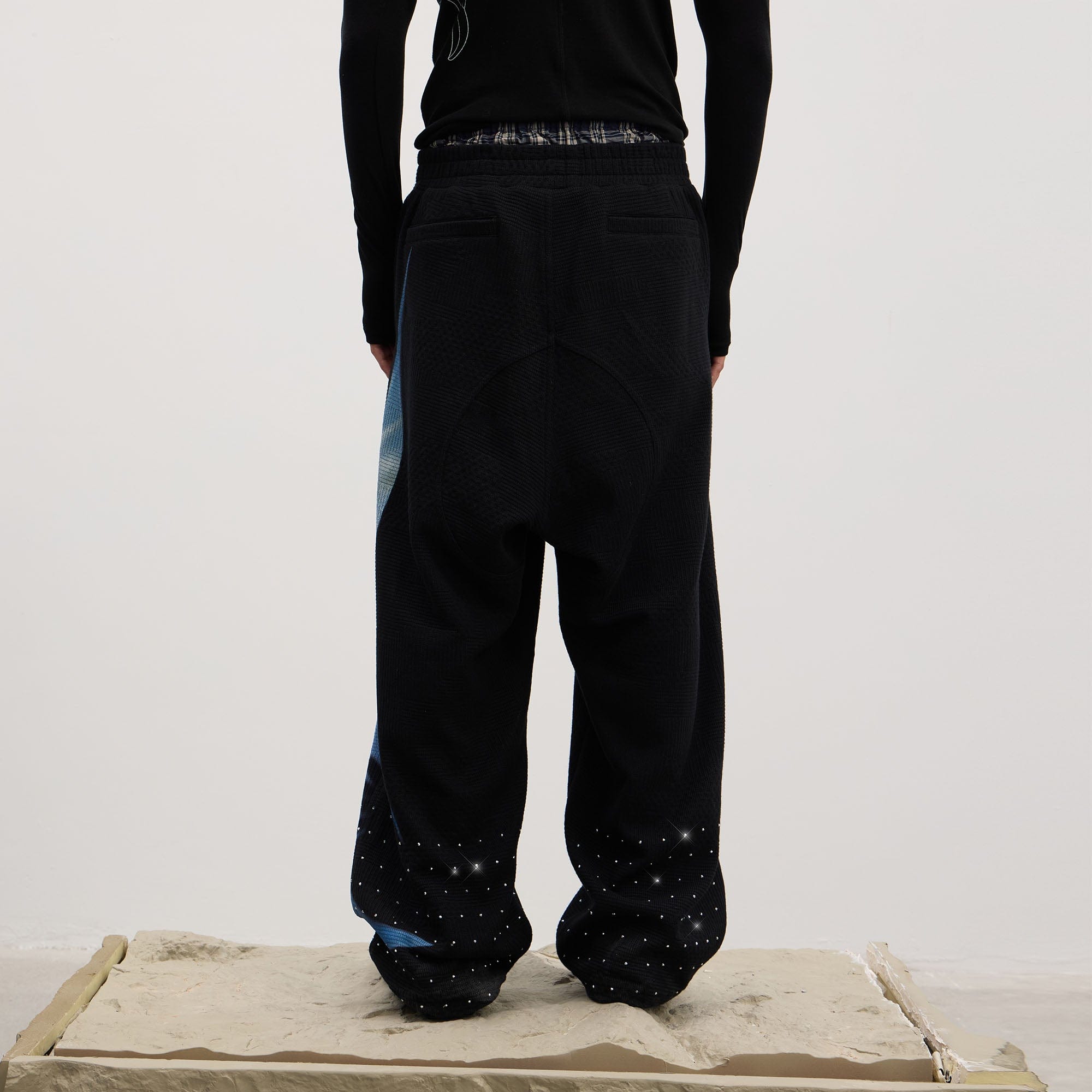 DND4DES Virgin Mary Graphic Rhinestone Sweatpants, premium urban and streetwear designers apparel on PROJECTISR.com, DND4DES