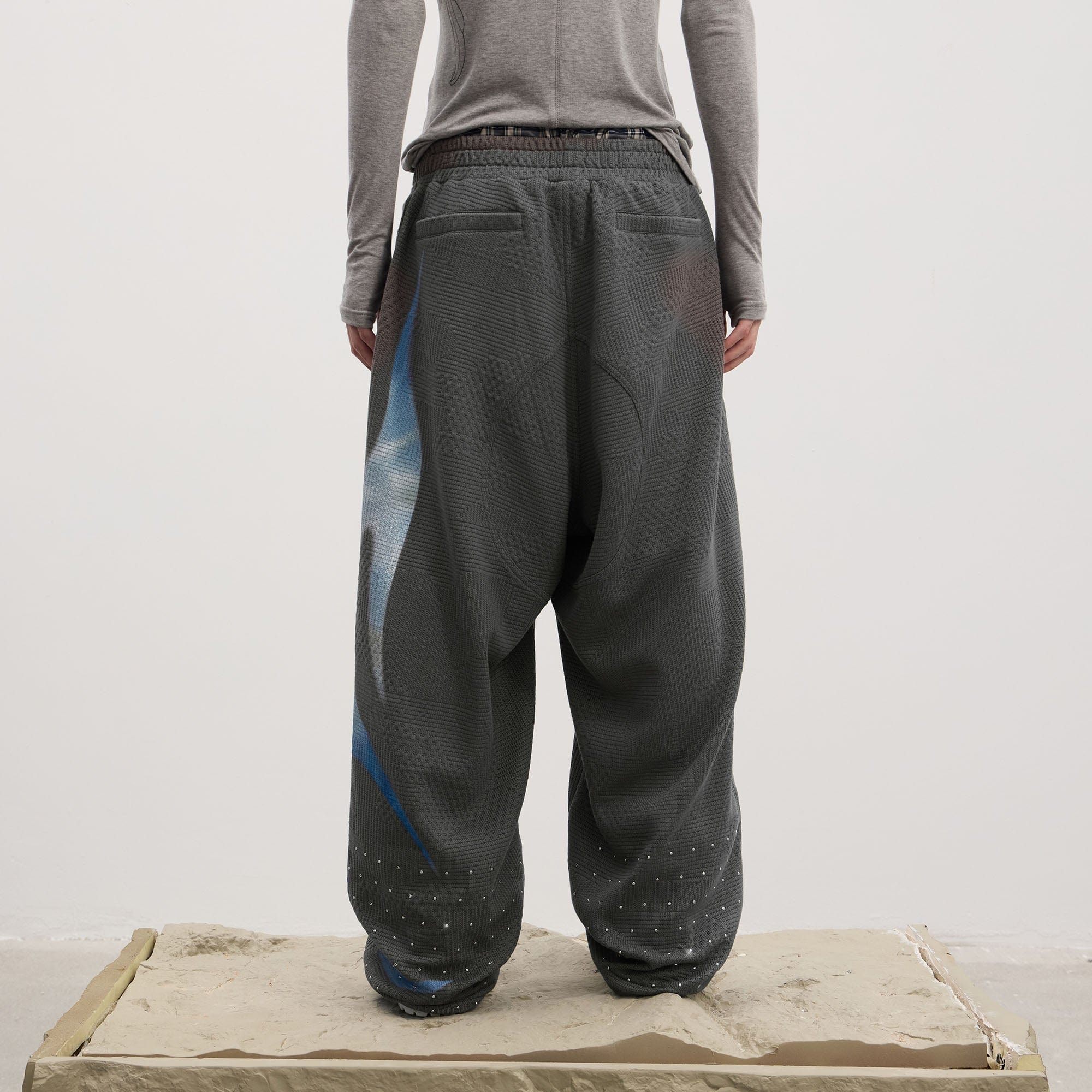 DND4DES Virgin Mary Graphic Rhinestone Sweatpants, premium urban and streetwear designers apparel on PROJECTISR.com, DND4DES
