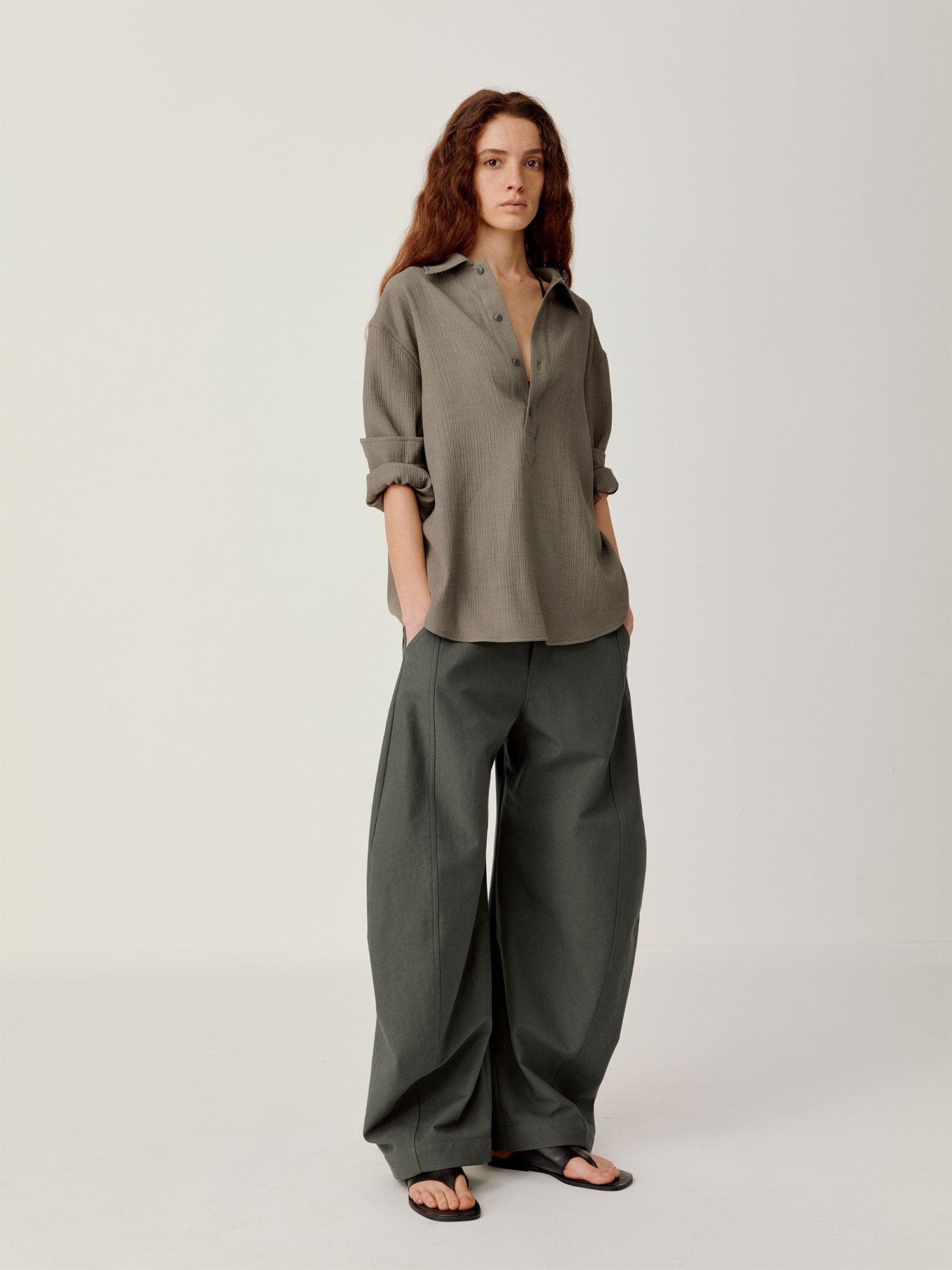 OPICLOTH Retro Curved-Cut Tailored Pants, premium urban and streetwear designers apparel on PROJECTISR.com, OPICLOTH