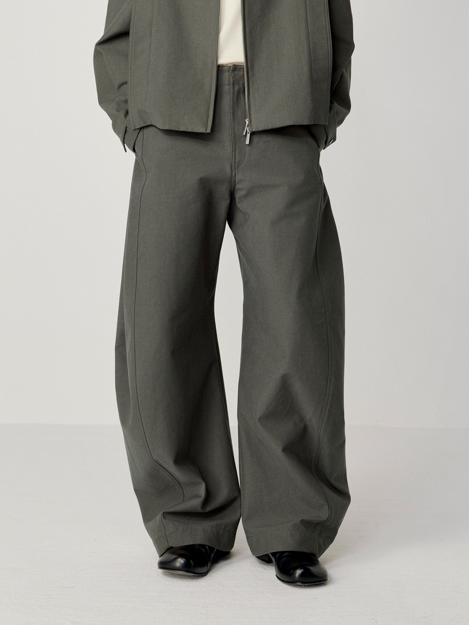 OPICLOTH Retro Curved-Cut Tailored Pants, premium urban and streetwear designers apparel on PROJECTISR.com, OPICLOTH