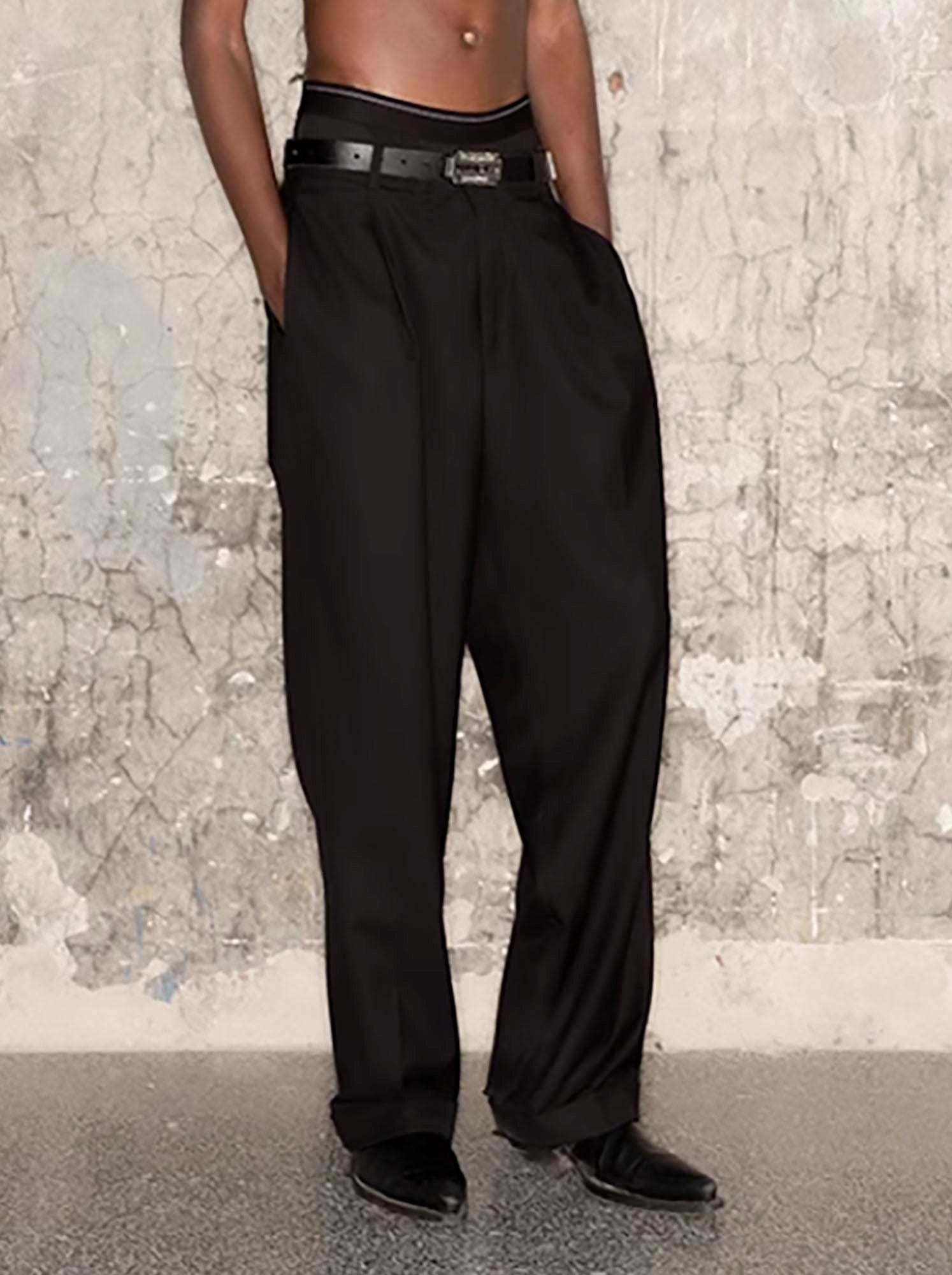 TRIANGLE PROJECT Essential Wool-Blended Oversized Trousers
