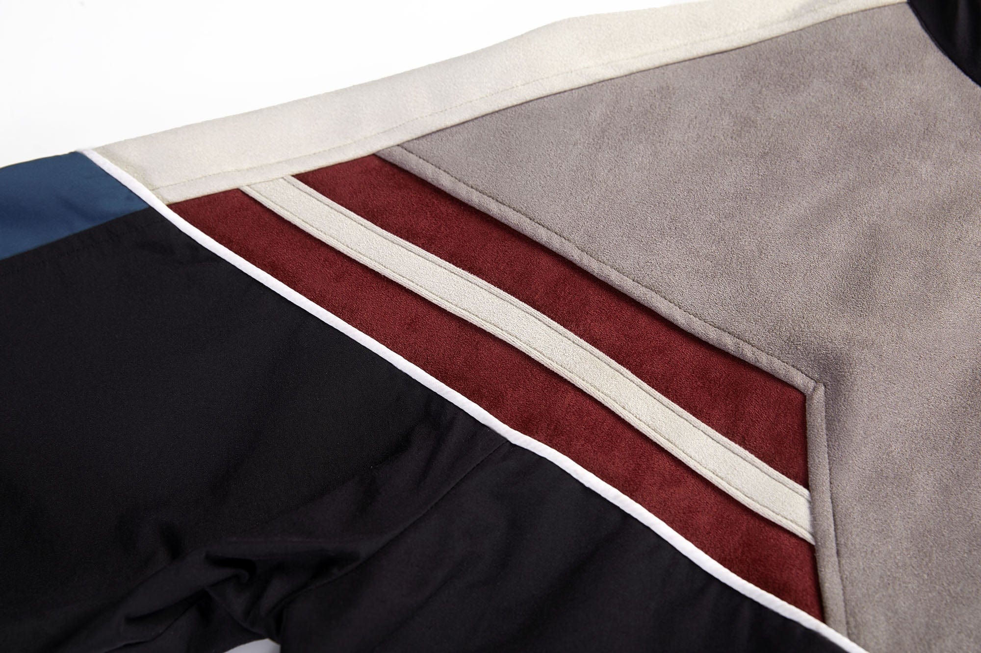 ERROR CODE ROBOT Diagonal Stripe Suede Track Half Jacket, premium urban and streetwear designers apparel on PROJECTISR.com, ERROR CODE ROBOT