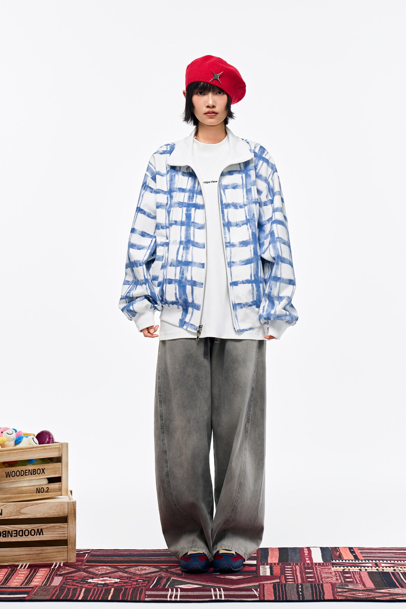 OVERLAPS Washed Drawstring Wide-Leg Jeans, premium urban and streetwear designers apparel on PROJECTISR.com, OVERLAPS