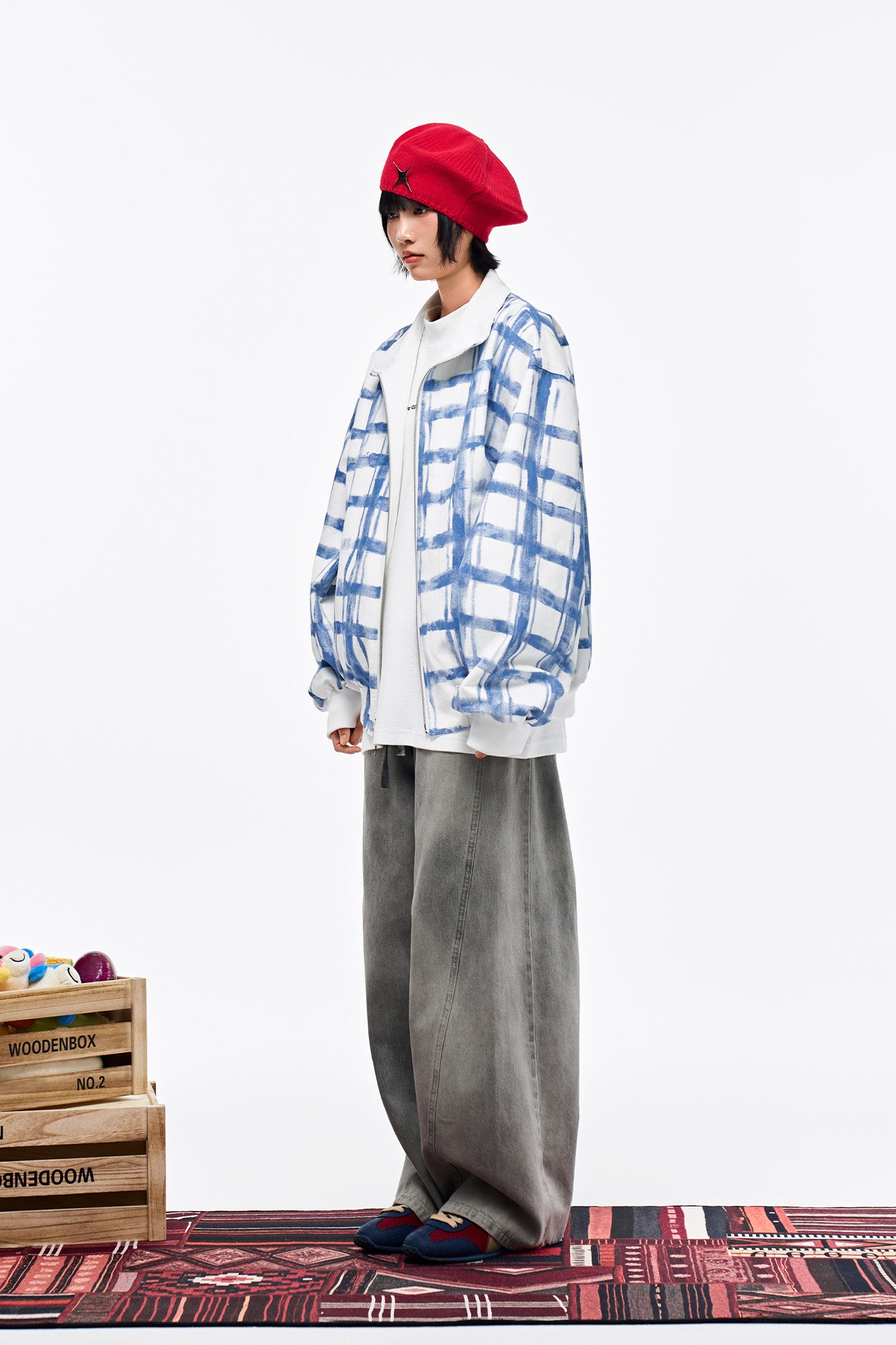 OVERLAPS Washed Drawstring Wide-Leg Jeans, premium urban and streetwear designers apparel on PROJECTISR.com, OVERLAPS