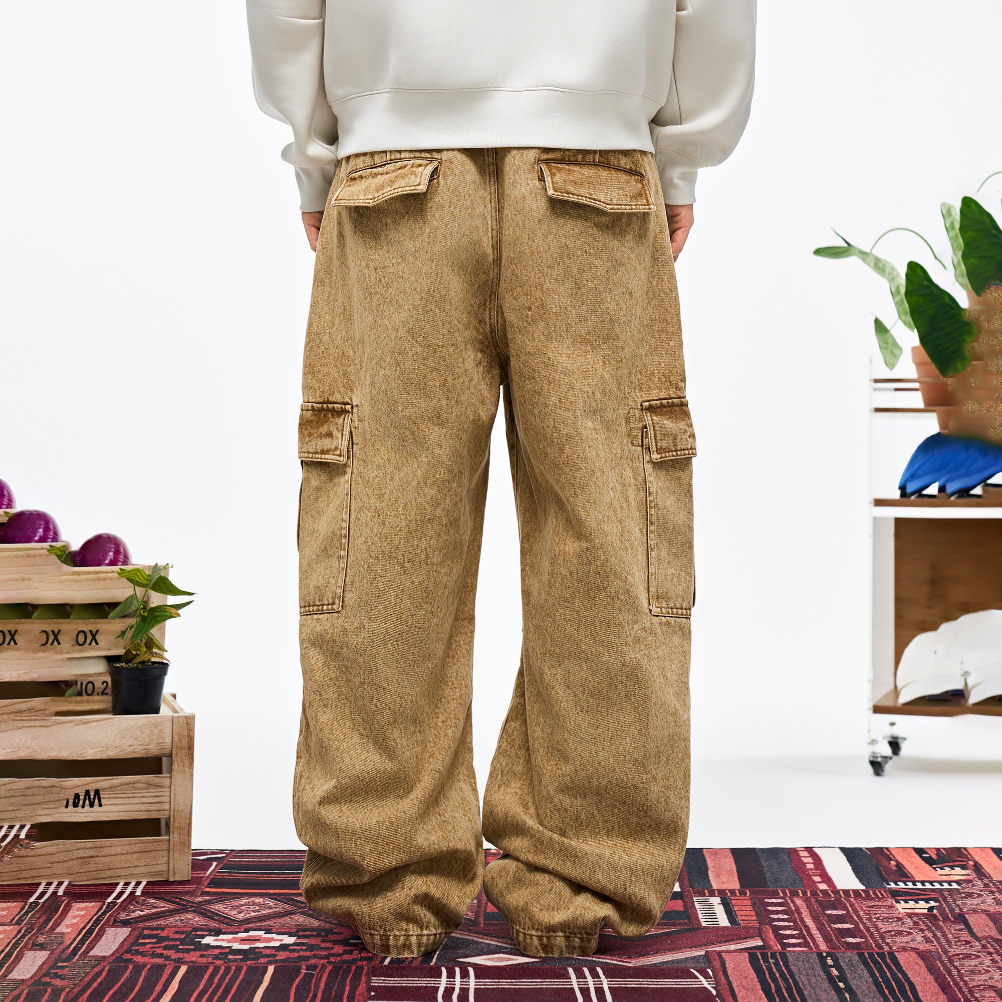 OVERLAPS Washed Utility Cargo Trousers, premium urban and streetwear designers apparel on PROJECTISR.com, OVERLAPS