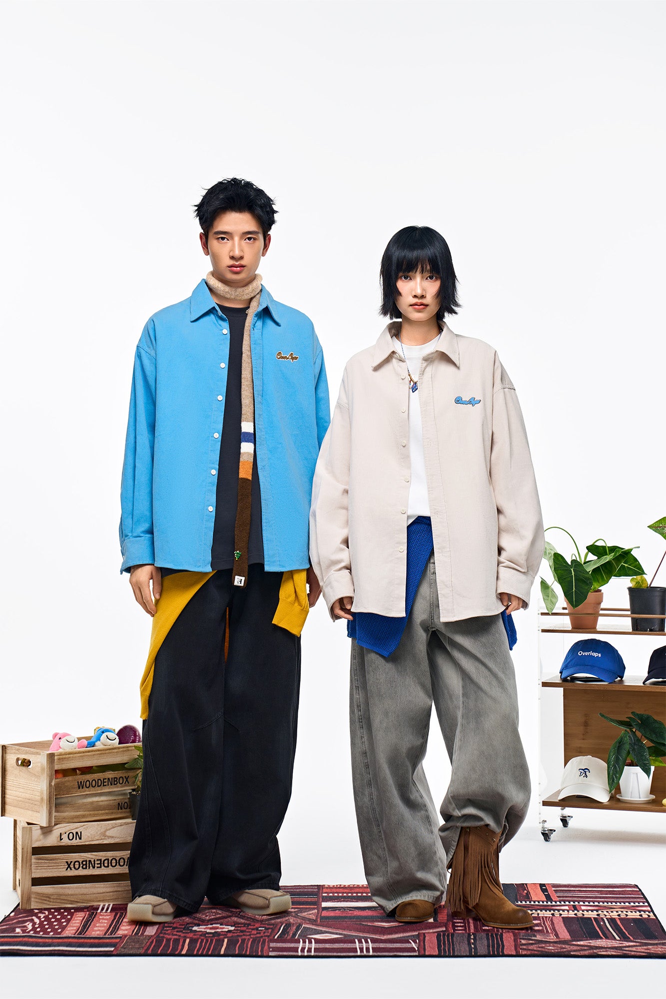 OVERLAPS Essential Embroidered Oversized Shirt, premium urban and streetwear designers apparel on PROJECTISR.com, OVERLAPS