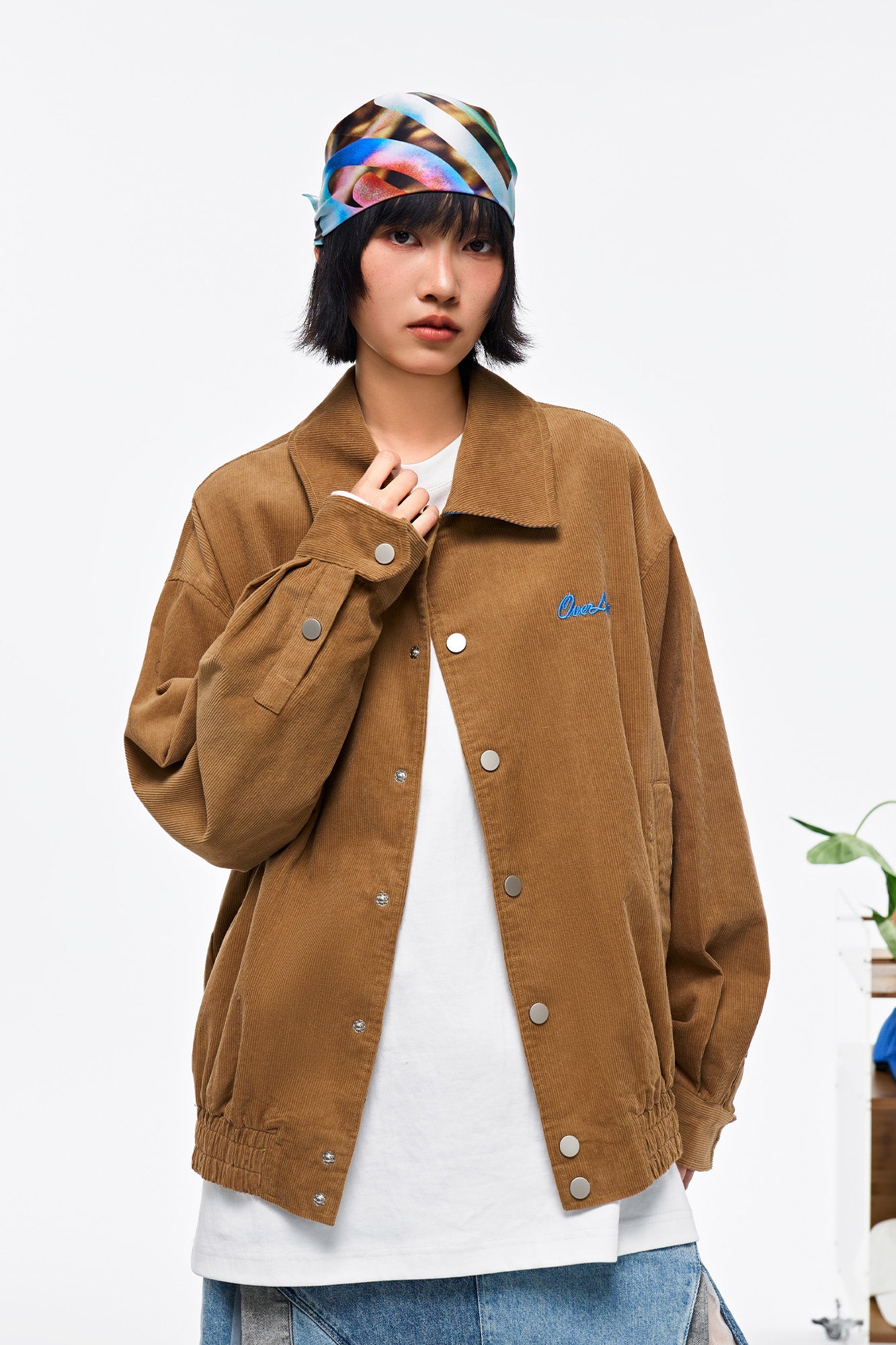 OVERLAPS Embroidered LOGO Utility Snap Jacket, premium urban and streetwear designers apparel on PROJECTISR.com, OVERLAPS